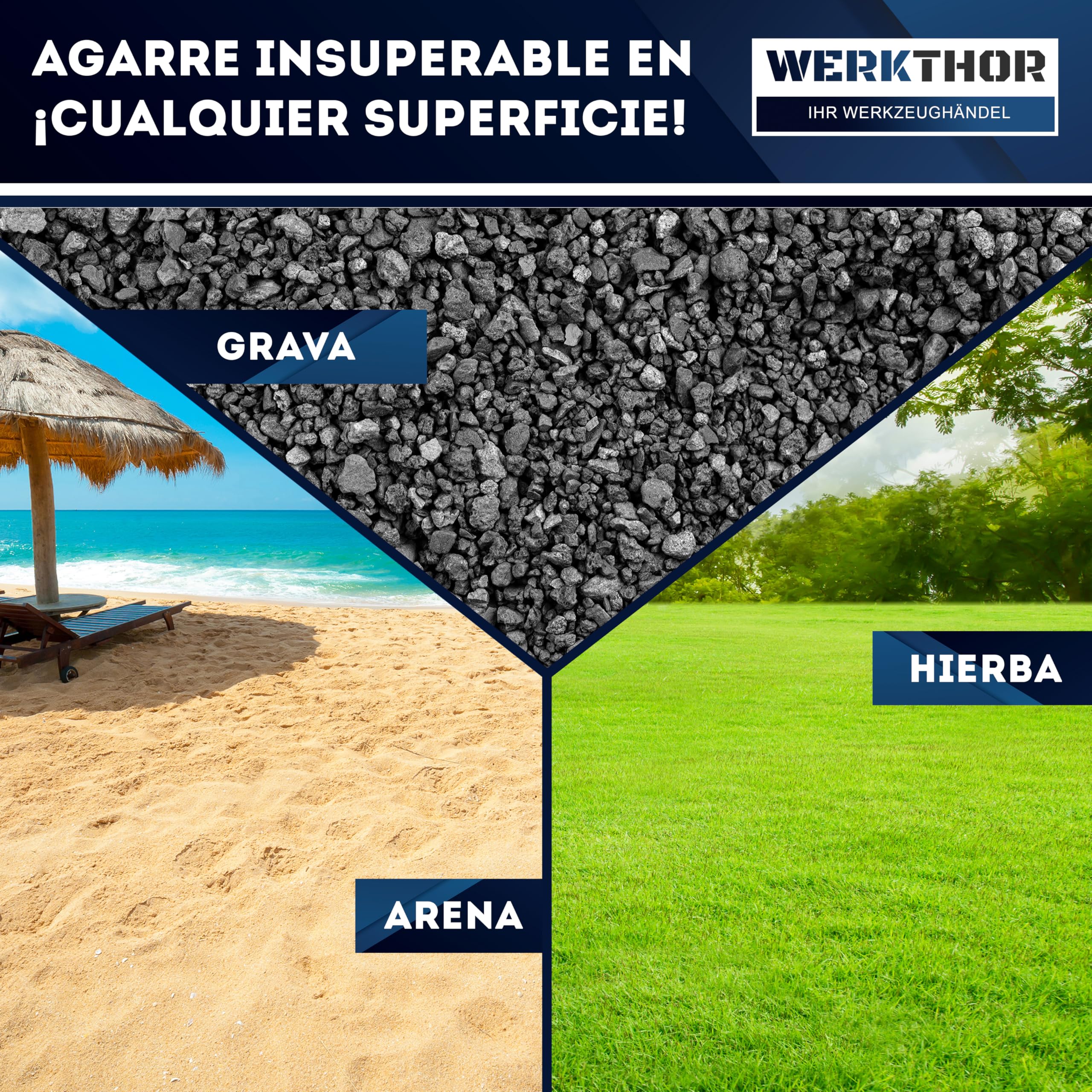 Cuñas para autocaravanas WERKTHOR (grises) - [Juego de 2] Cuñas estables para caravanas y autocaravanas | Cuñas para una nivelación segura [<5t] - Para cualquier superficie - Bolsa incluida