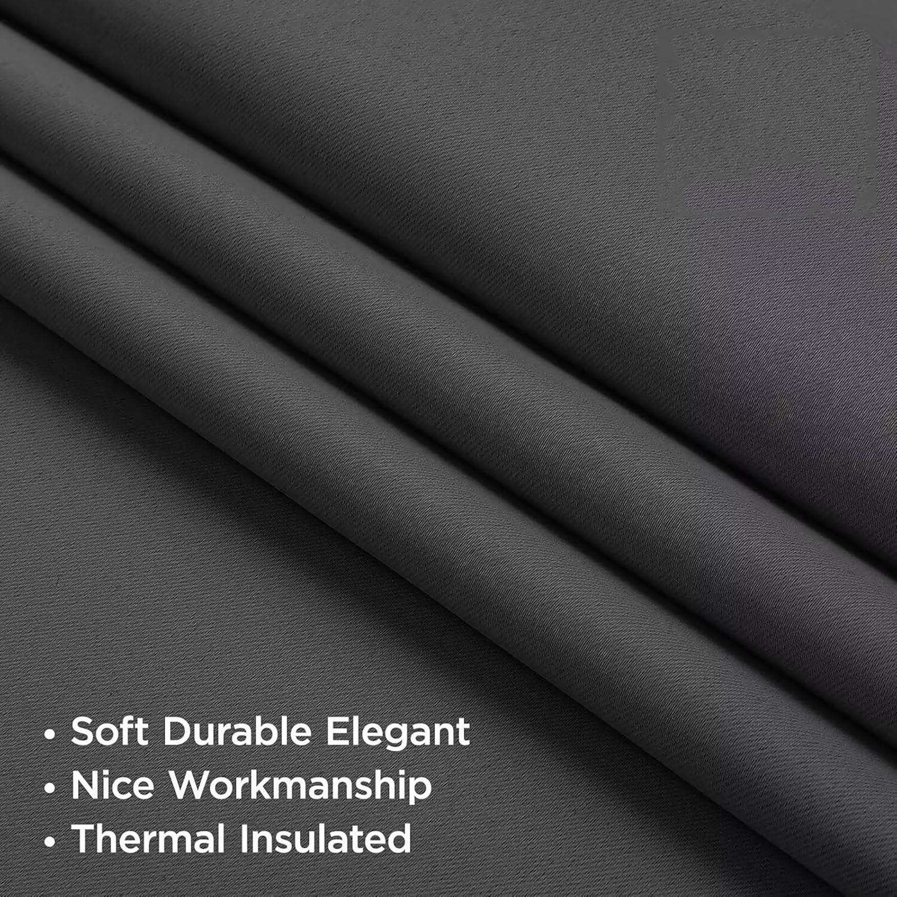 Tenda Oscurante Termica 260 x 80 cm Pesante Isolante Antivento per Freddo e Caldo Tende Termiche Coprenti Tinta Design Moderno Privacy per Camera da Letto e Soggiorno, Grigio
