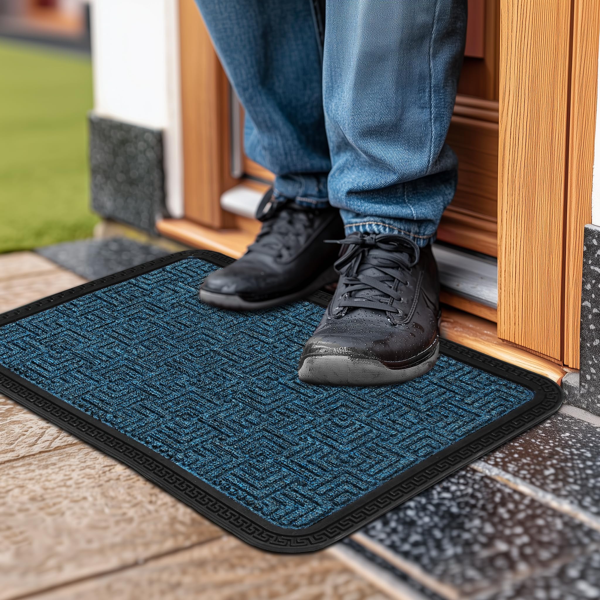 Encasa XO Doormat - Blue Entry Mat -7