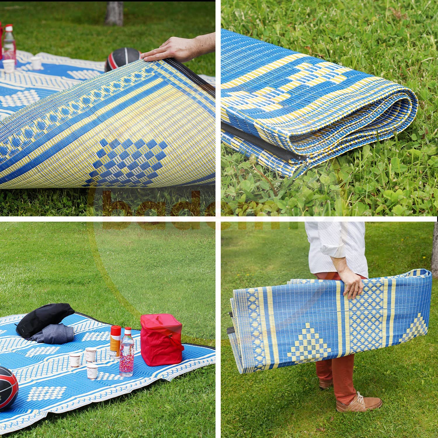 Plastik Hasır Halı Kilim Piknik Cami Park Plaj Bahçe Balkon Teras Kamp Outdoor Karavan 140 x 230 cm