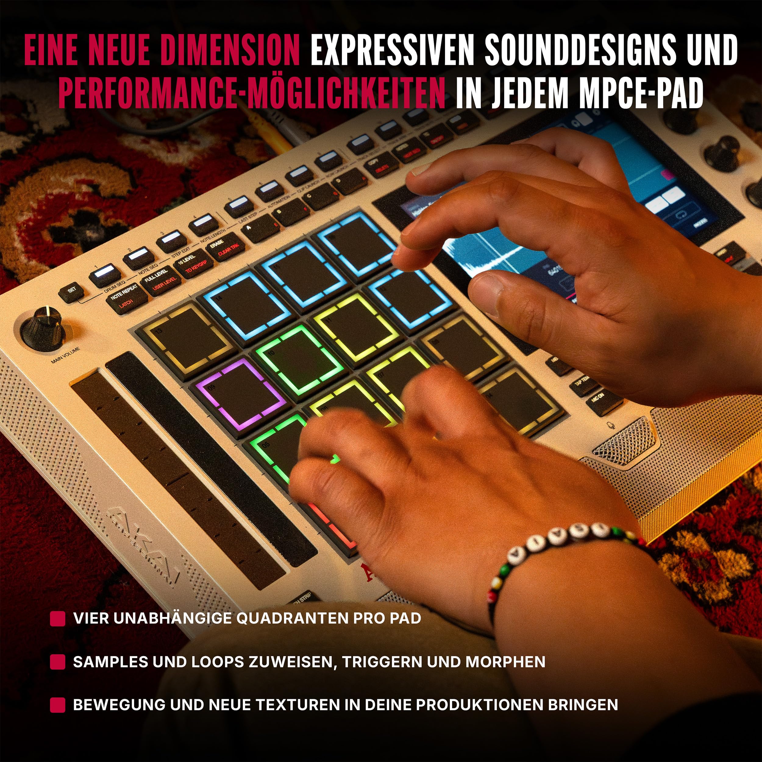 Akai Professional MPC Live III Retro tragbares Musikproduktions-Center | Standalone, MPCe Pads, Touchscreen, Stereo Lautsprecher, Mikrofon, Akku, Bluetooth, WLAN