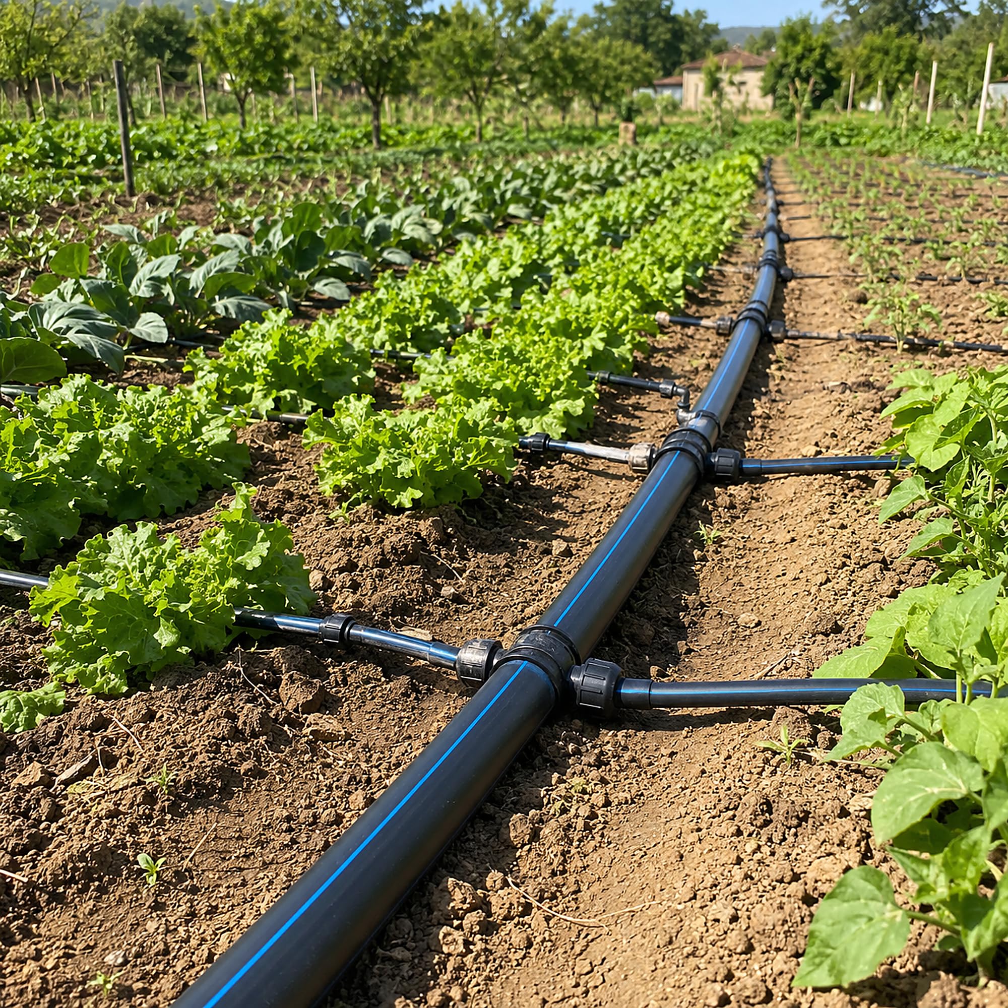 ESTO Tubo de Riego 16 PN 50 o 100 metros ⌀ 20 25 32, Tubo de Agua para Jardín, Tubo de Polietileno de Alta Densidad, Riego de Alta Presión, Huerto, Tubo para Riego (Ø 25mm, 100 metros)
