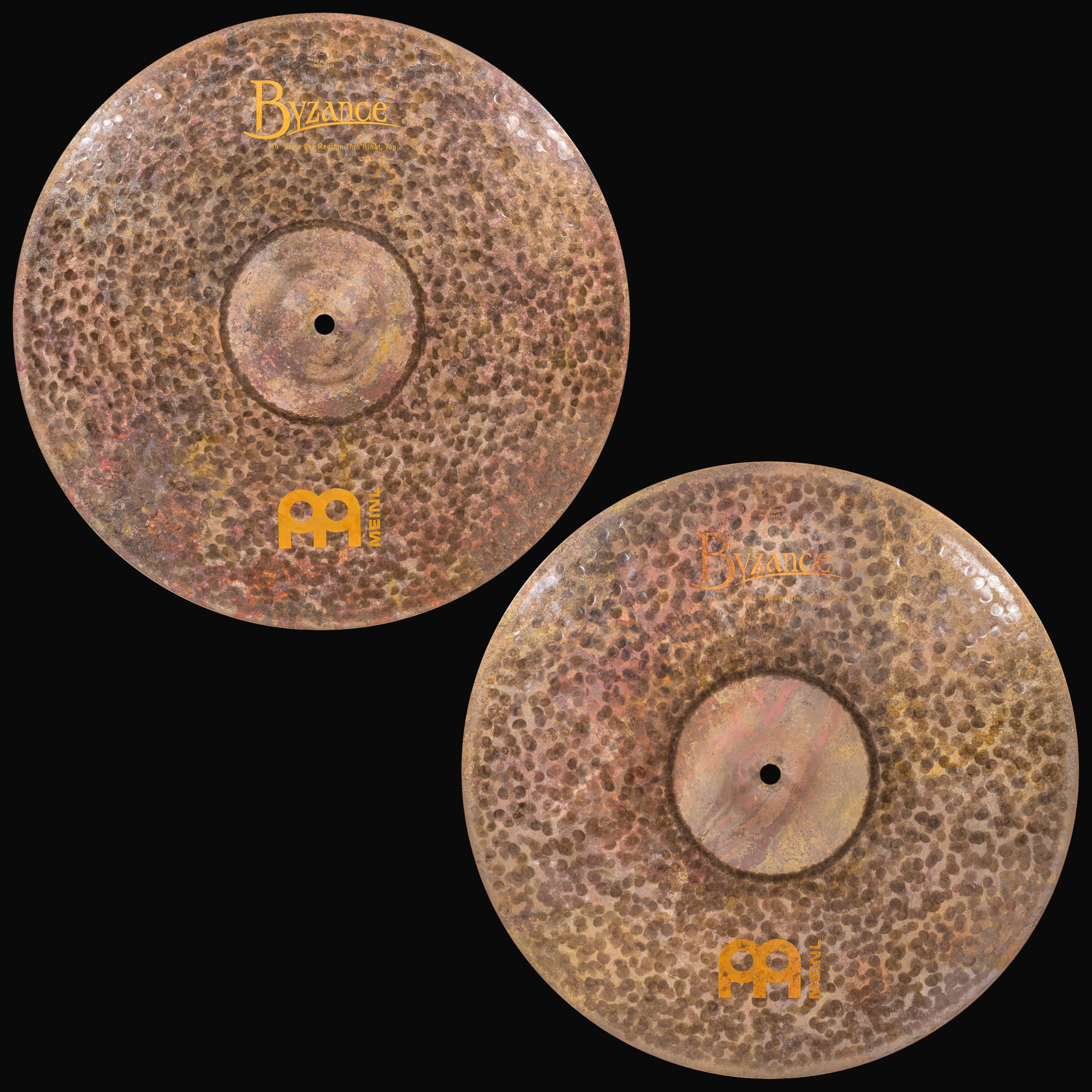 Meinl Cymbals Byzance Extra Dry Cymbales Hihat Medium Thin 16 pouces (40,64cm) pour Batterie - B20 Bronze, Finition Brute et Traditionnelle (B16EDMTH)