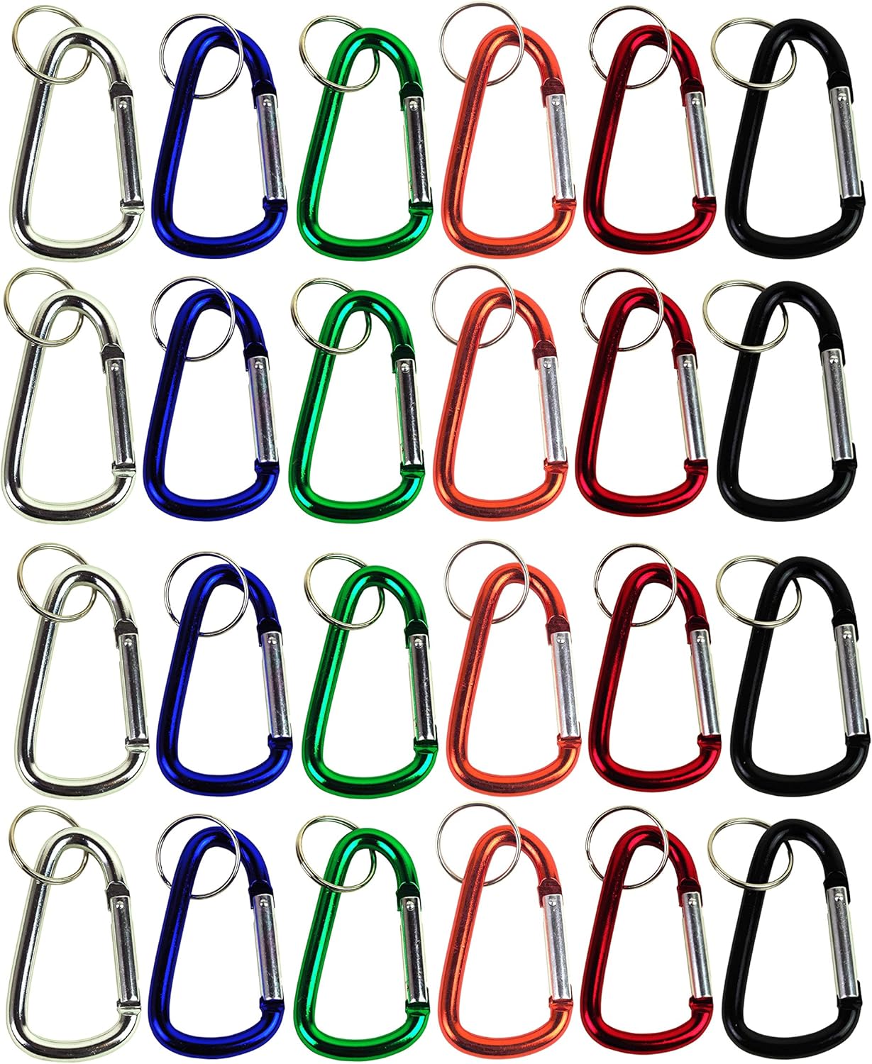 Lot of 96 Carabiners 3" Aluminum Hook Lock Keychain Key