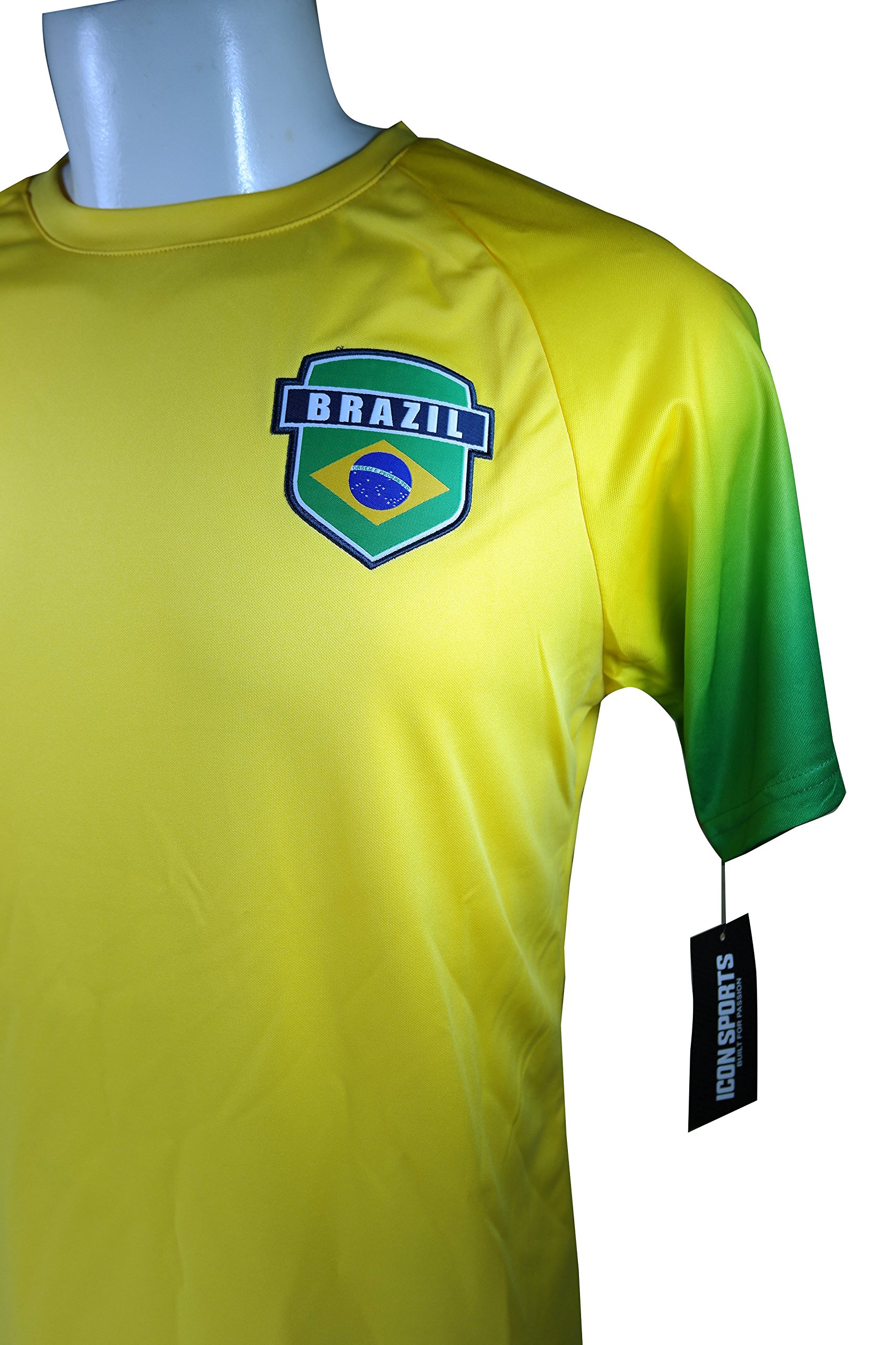 Icon Sports Brazil Soccer World Cup Adult Soccer Training Performance Jersey -P005 S