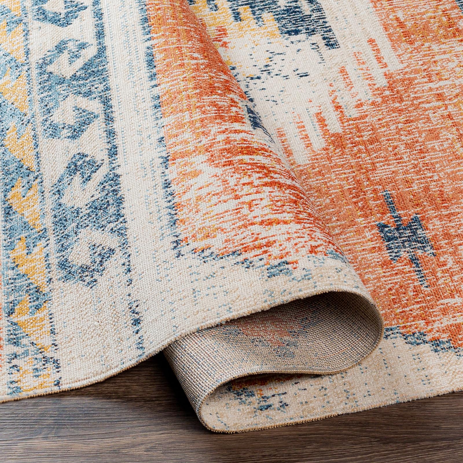 Livabliss Nawel Lusaka Tapis d’extérieur 200x275 cm – Rouille, Bleu, Bohème