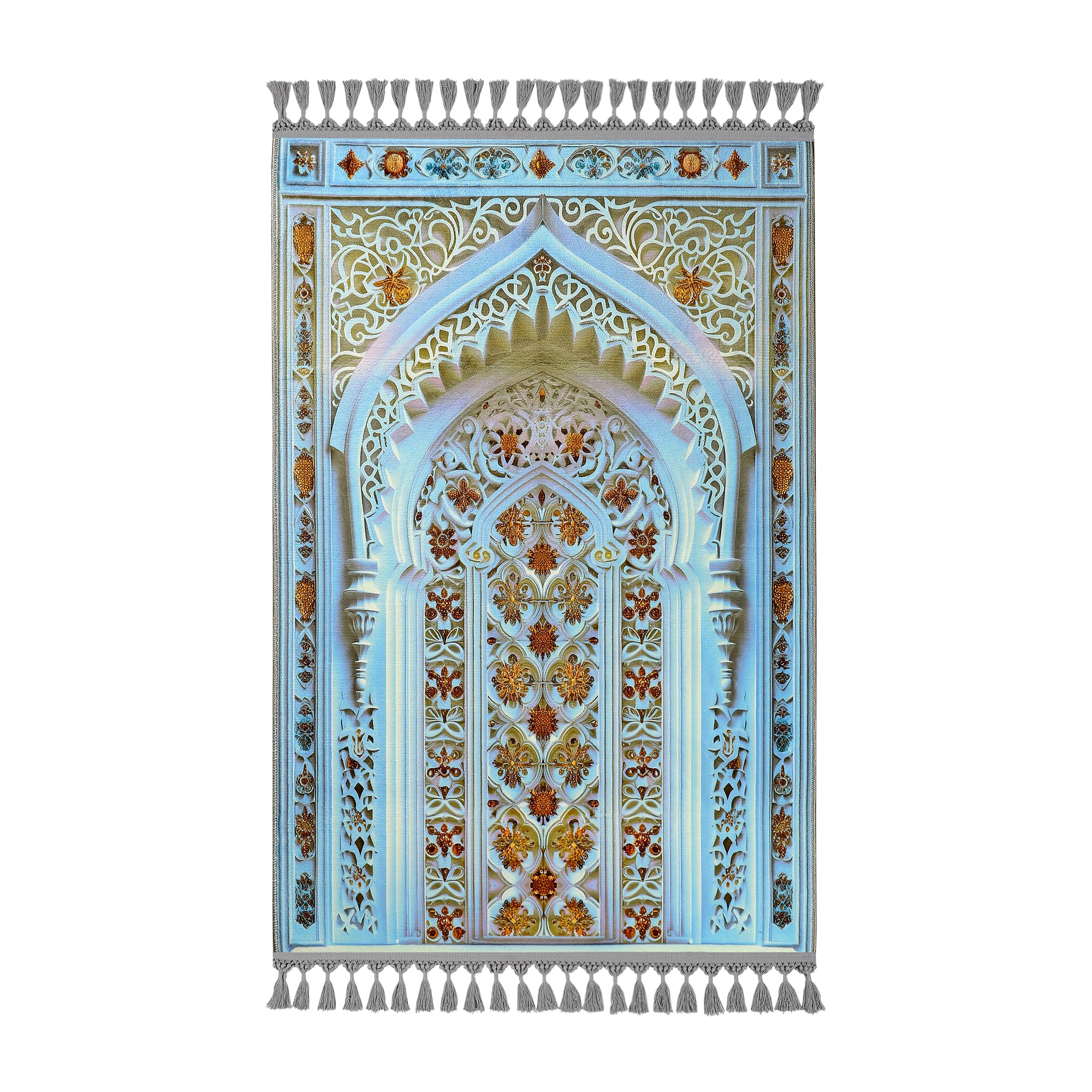 Tapis de prière bleu et rouge à motif arche allmode homestyle