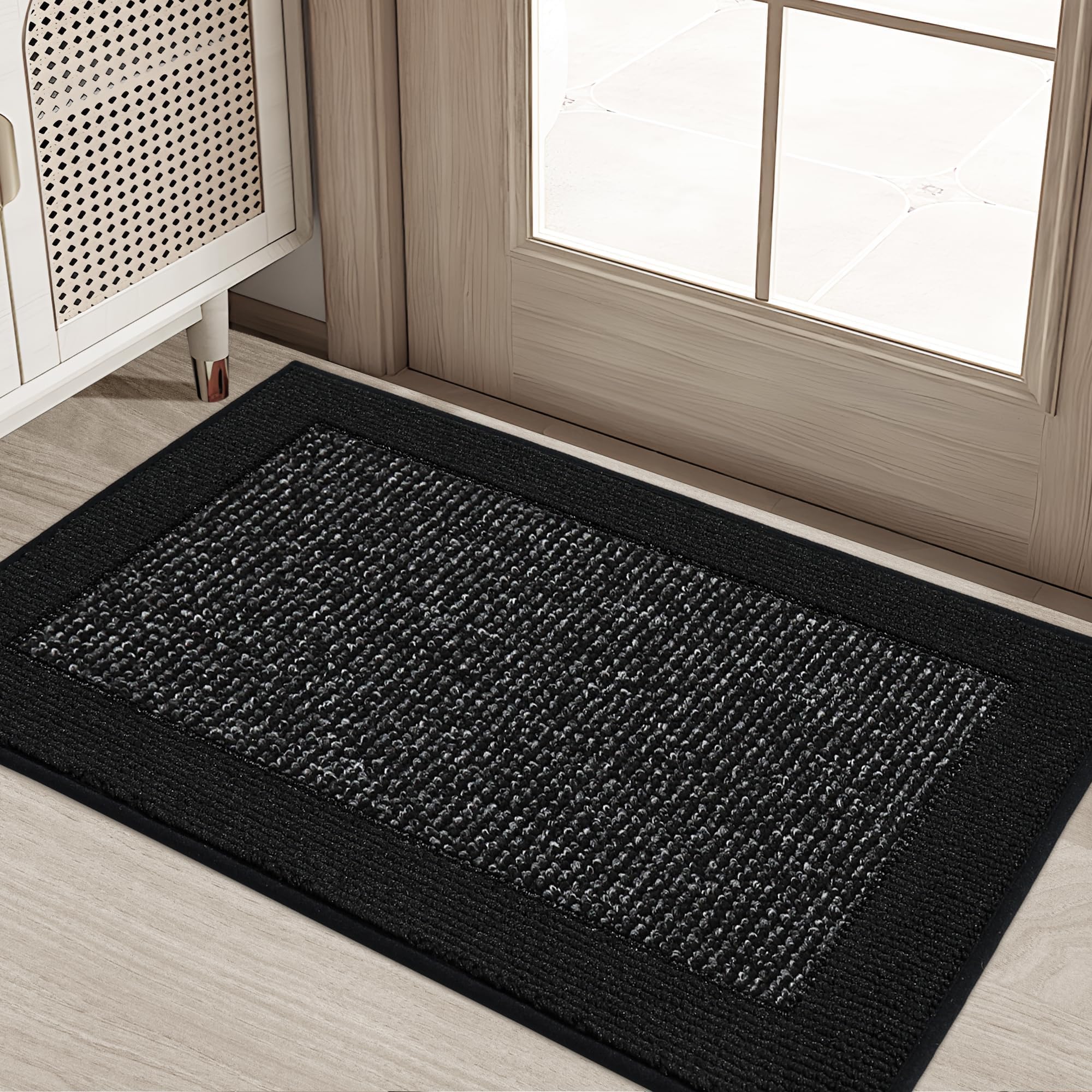 BEQHAUSE Indoor Door Mat 20" x 32", Dirt Trapper Door Mats Non-Slip Entryway Rugs Washable, Resist Dirt Absorbent Welcome Mat, Low Profile Floor Mats