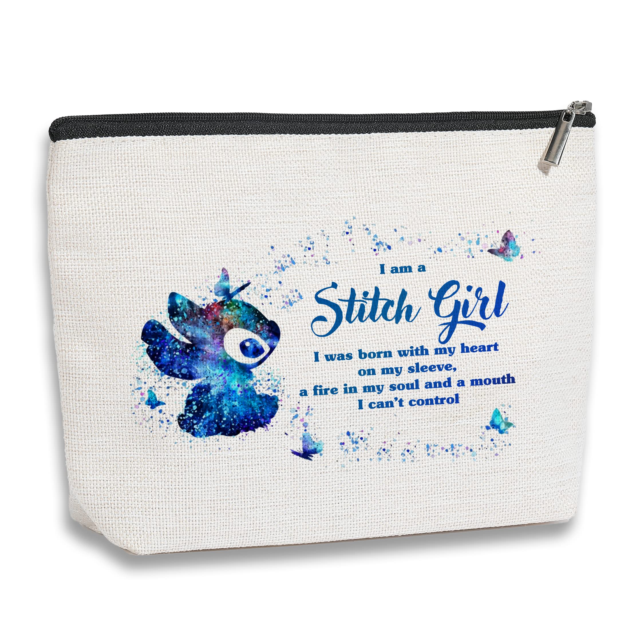 Funny Cartoon Cosmetic Bag for Anime Fans, Cartoon Movie Inspired Makeup Bag, Travel Toiletry Makeup Organizer Zipper Pouch, I Am A Girl Bag Gifts for