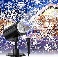 Vista 1 de GUSODOR - Proyector de luces de Navidad para exteriores, proyector dinámico de copo de nieve IP65, impermeable, luces de proyección de nieve