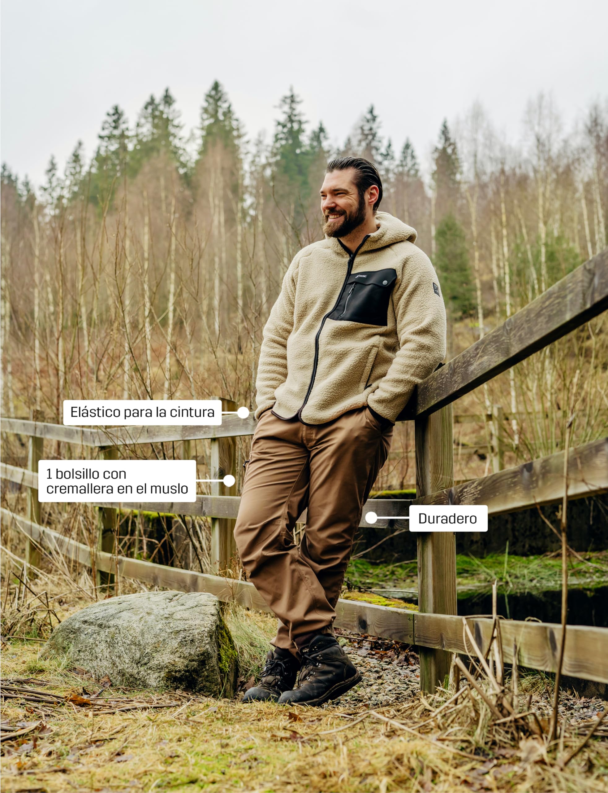 RevolutionRace Outdoor Basic Pants para Hombre, Pantalones de Senderismo para Todas Las Actividades al Aire Libre