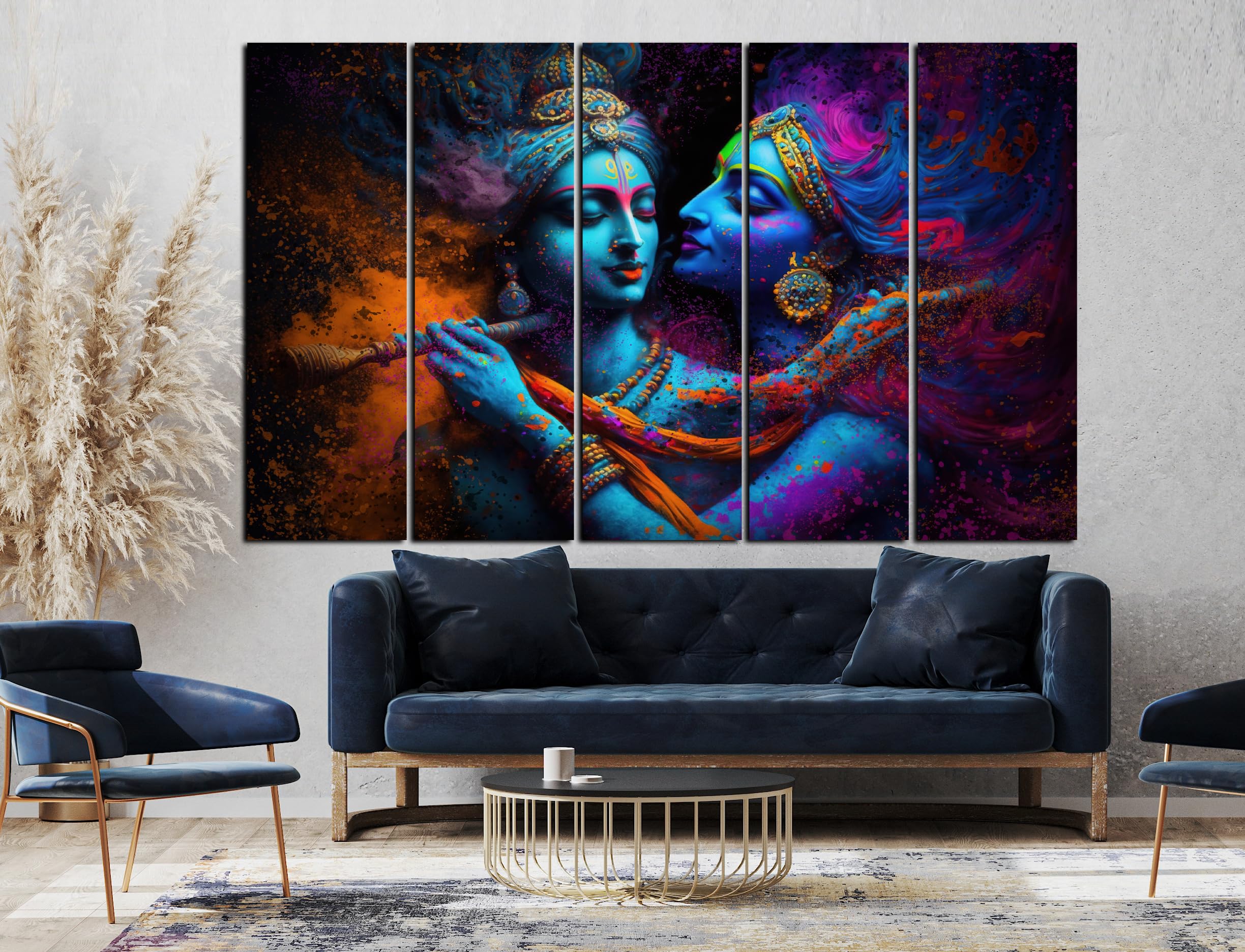 CN RETAILS Multiple Frames, Beautiful Wall art Radha krishna Painting for home decor Living Room, Bedroom, Office, Hotels, Wooden Framed Digital Painting (50inch x 30inch) mf318 (Desing-3) (B09MKS5T4M) Amazon Price History, Amazon Price Tracker