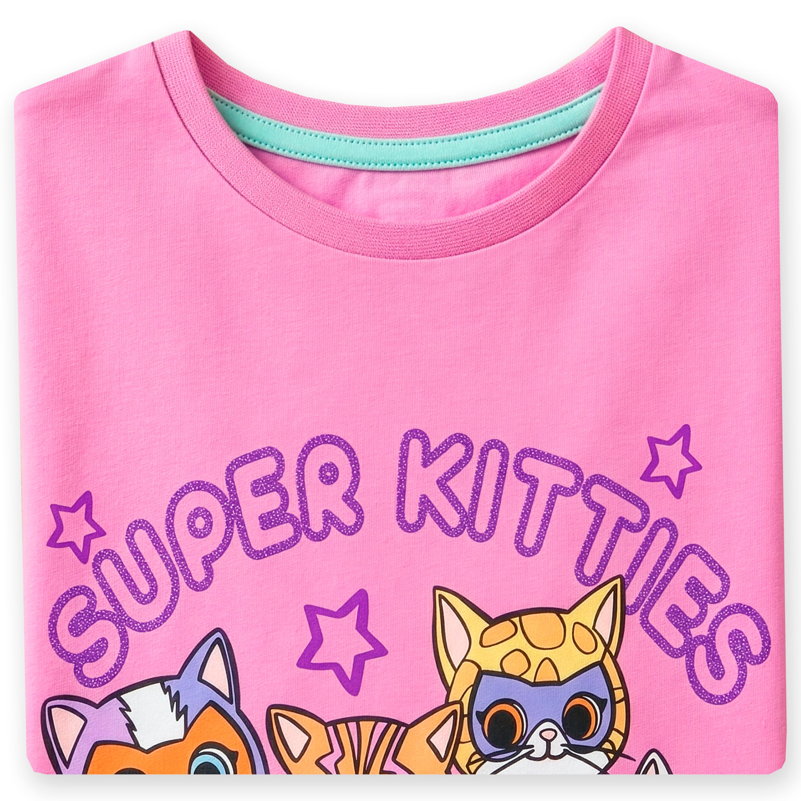 Disney SuperKitties T-shirt dla Dziewczynek, Dziecięcy T-shirt z Krótkim Rękawem, Letnie Ubrania dla Dziewczynek