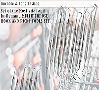 Vista 3 de Juego de microsondas de precisión de acero inoxidable, recto, simple, corto doble, doble largo, triple y puntas de gancho, longitud total de 5.5 a
