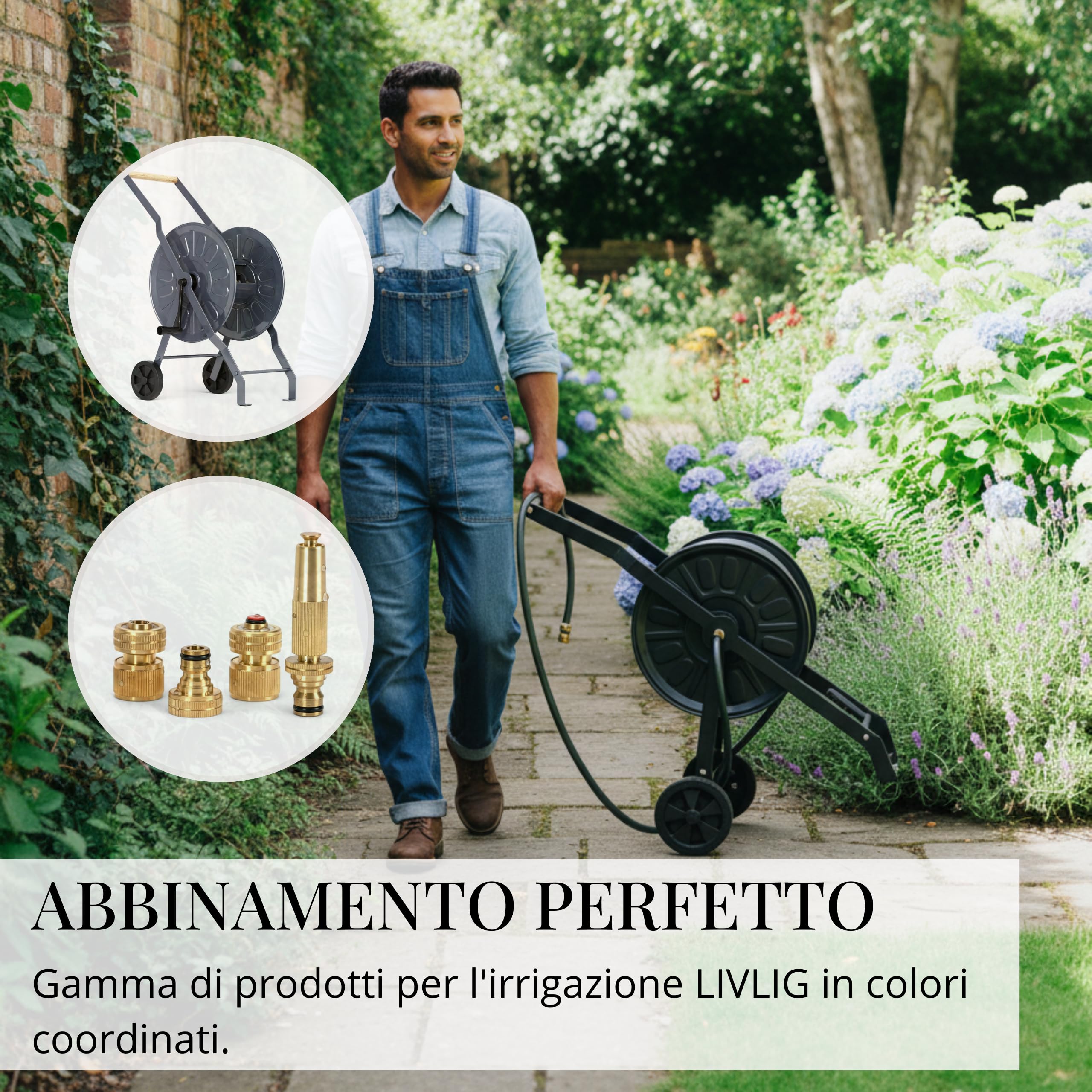 LIVLIG Tubo da Giardino 50m Design – Tubo Irrigazione Flessibile, 60% Riciclato, Resistente UV, Anti-Torsione, 1/2 Pollice, Antracite