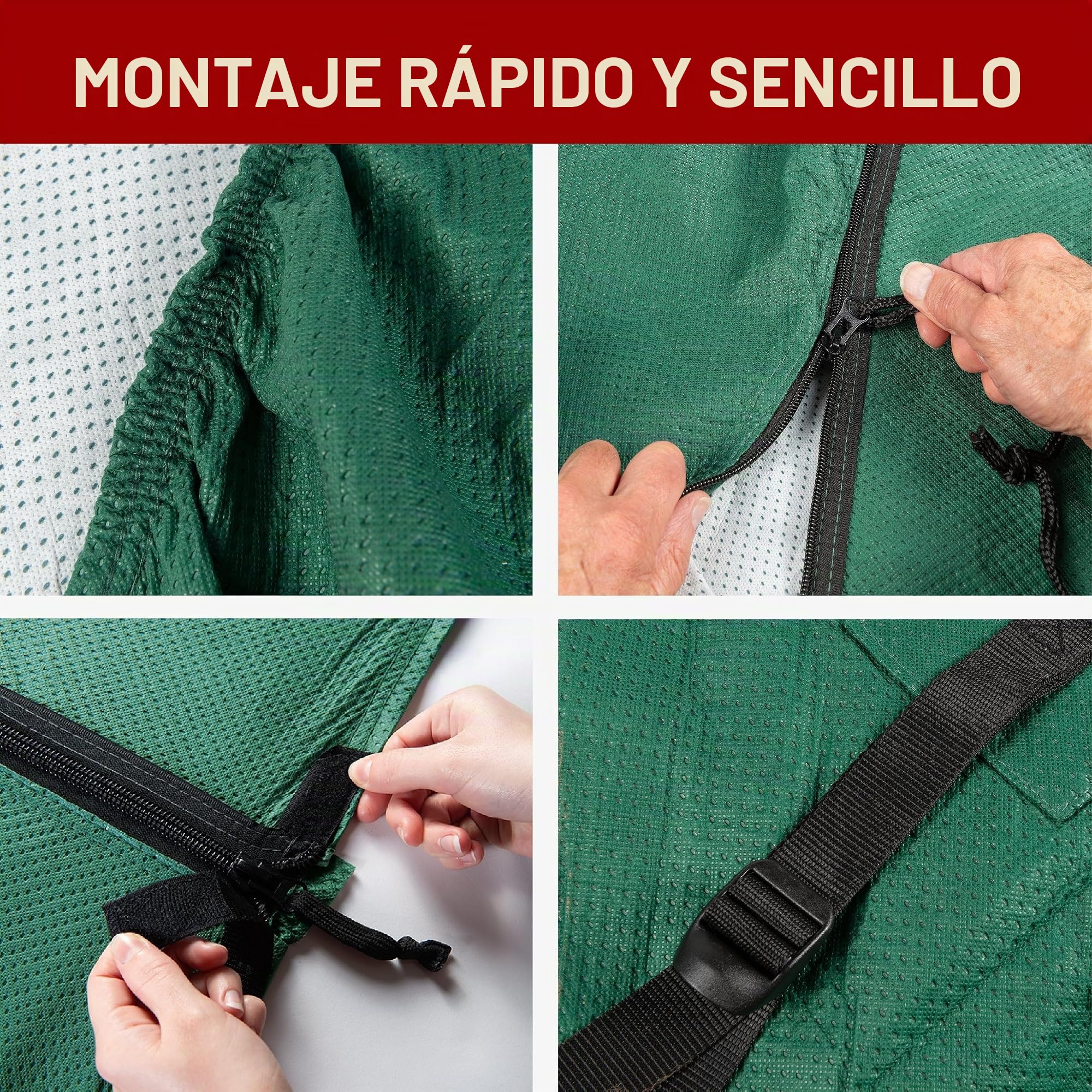 UK Custom Covers CC795GREENAD5 - Funda transpirable, resistente, 4 capas, cubierta de enganche gratis, verde, 12-25 pies