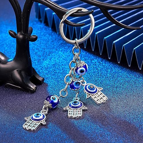 Miniatura 4 de RINHOO Llavero Hamsa contra el mal de ojo, amuleto de buena suerte, amuleto para mujeres y hombres