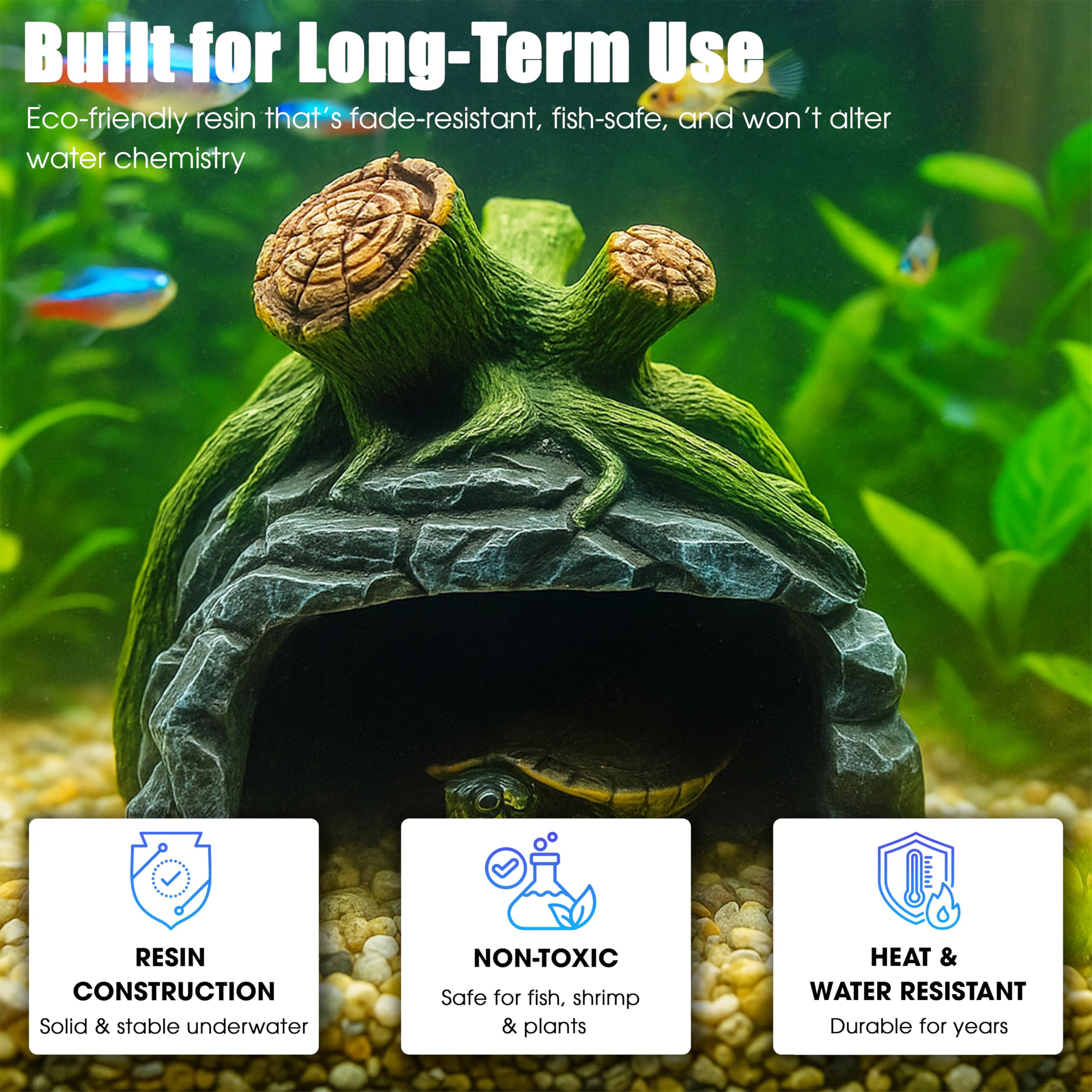 Betta - Decorazione per acquario, accessori per acquario con piante, decorazioni per acquario, grande ornamento per acquario, nascondiglio per pesci, accessori decorativi per acquari d'acqua dolce e