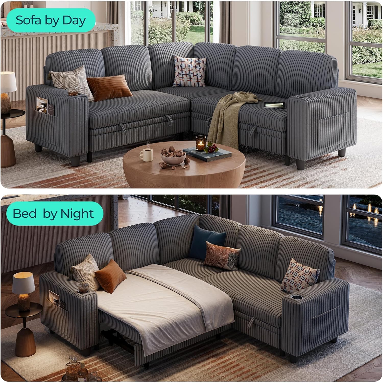Sofa by Day, Bed by Night Conversion