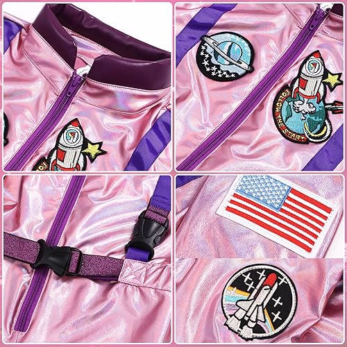 Miniatura 2 de Latocos Disfraz de astronauta para niños y niñas, regalos de 5 a 14 años con casco láser espacial para Halloween, juego de rol, disfraz