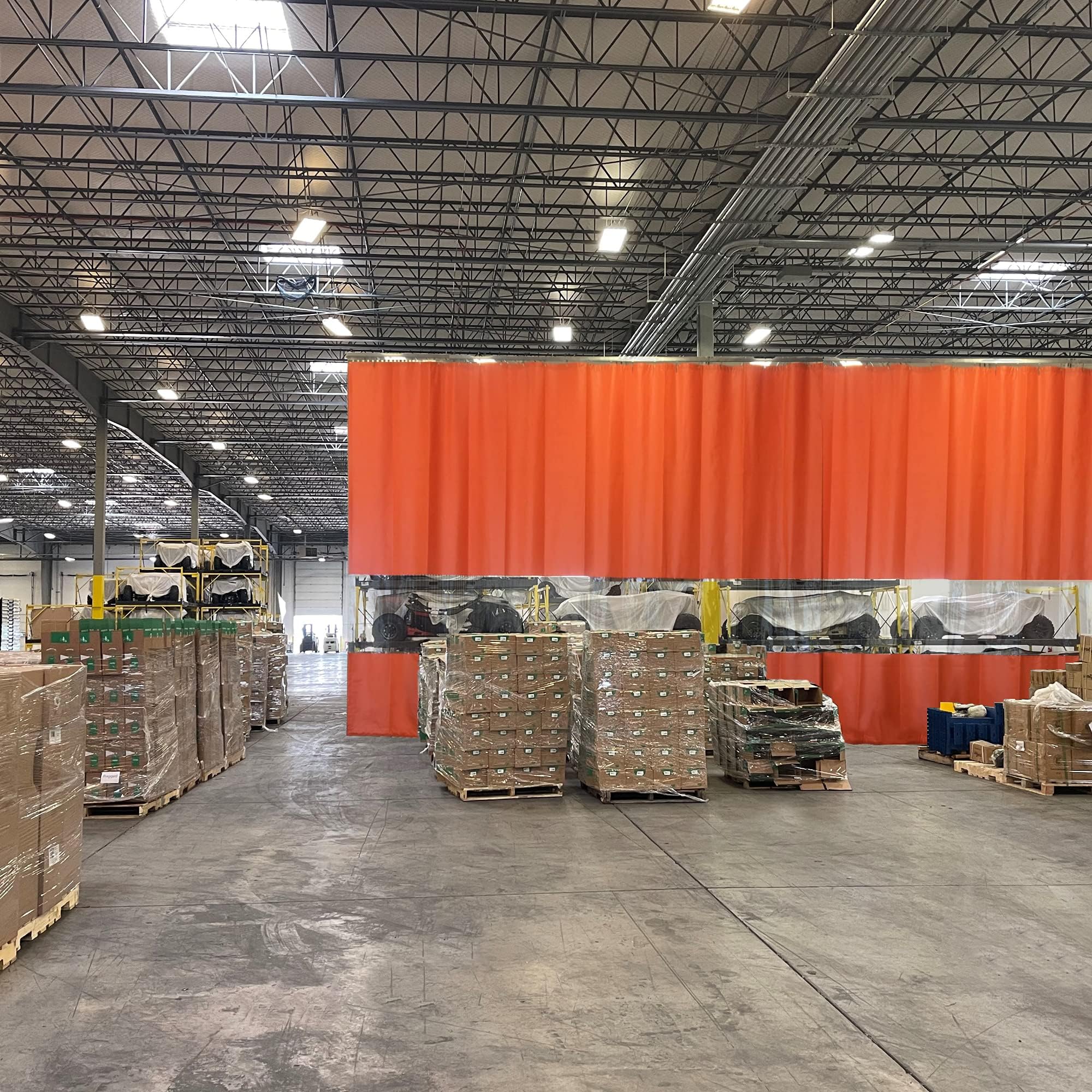 AKON Curtain Track Warehouse Divider Curtain Walls | Partition Space Quickly | Quick Rolling and Easy to Clean | Divide Work Areas Quickly, Custom Color