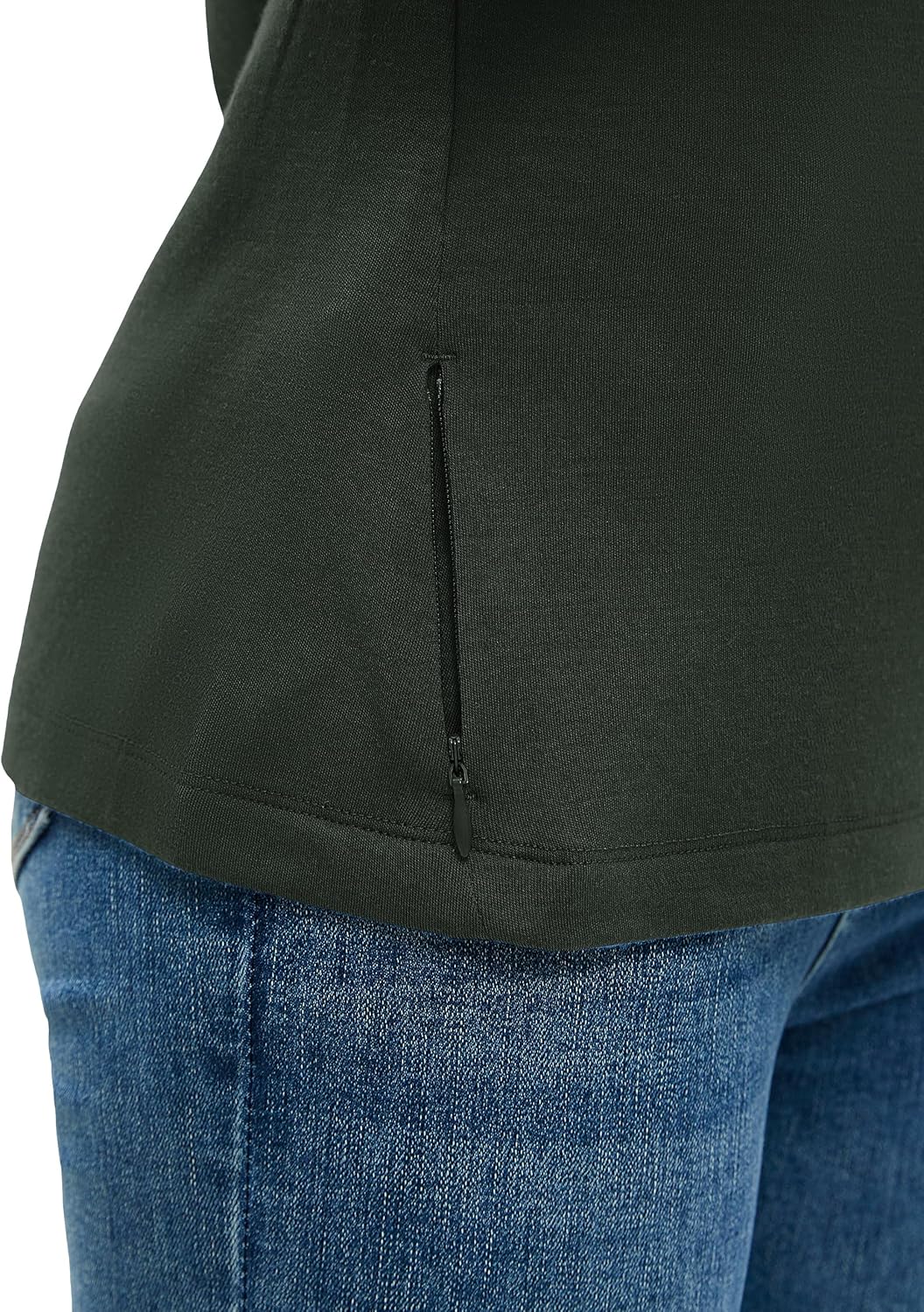 Womens 100% Merino Wool Long Sleeve Quarter Zip Midweight Active Base Layer for Ski - Image 5