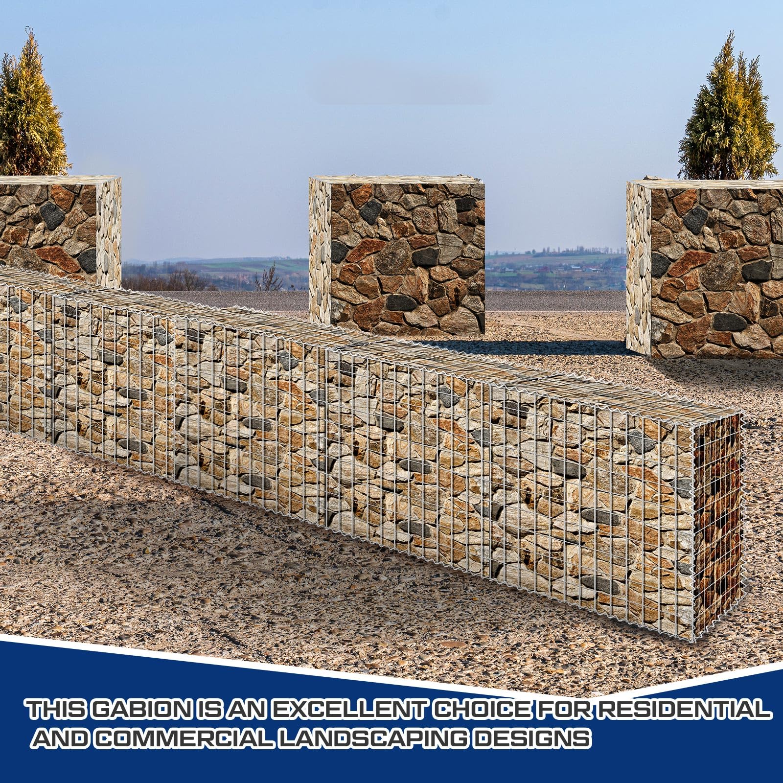 Galvanized Steel Gabion Baskets - Garden Stone Planters -7