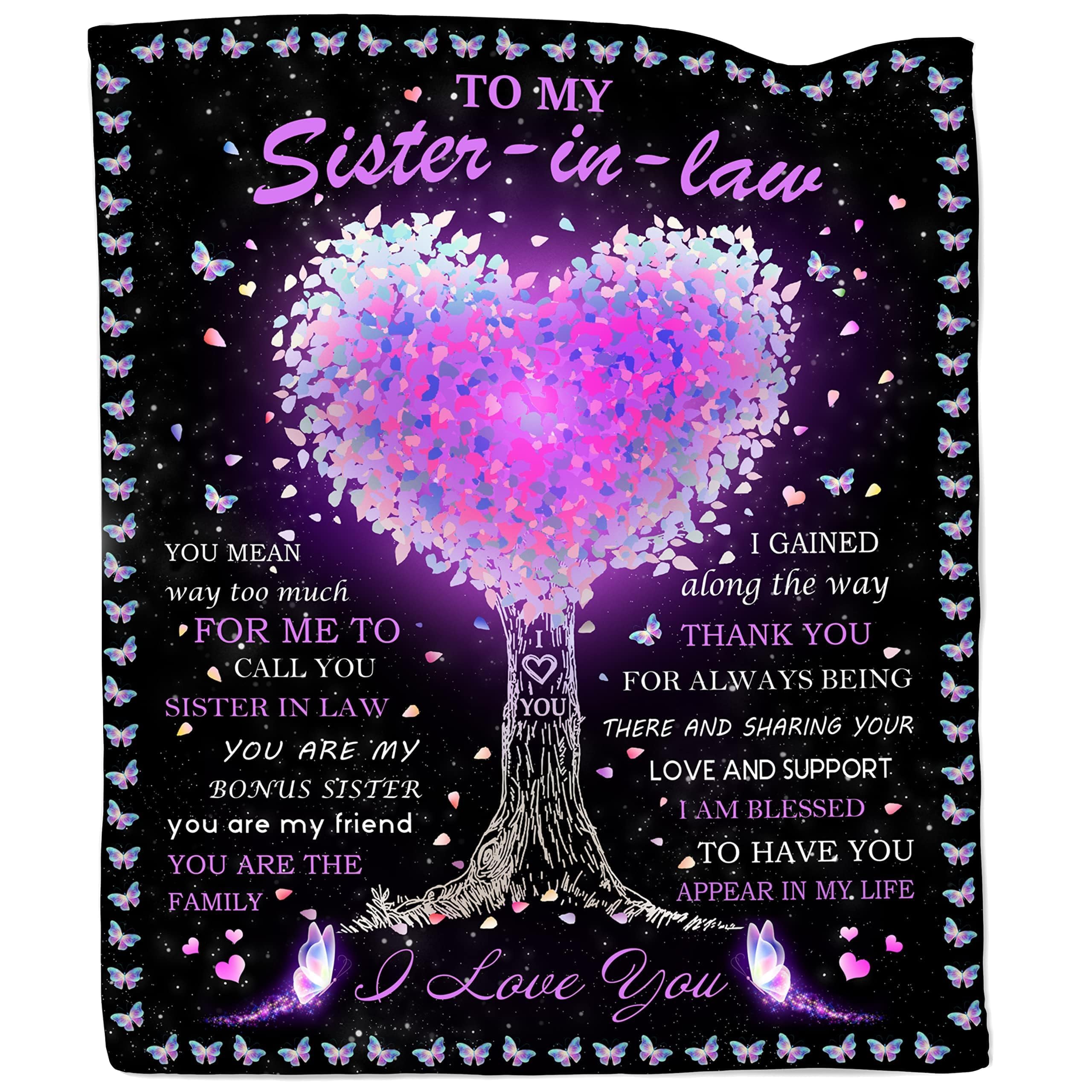 Ebmdsia Sister in Law Gifts Blanket, Sister in Law Birthday Gifts Throw Blanket 50"X60"