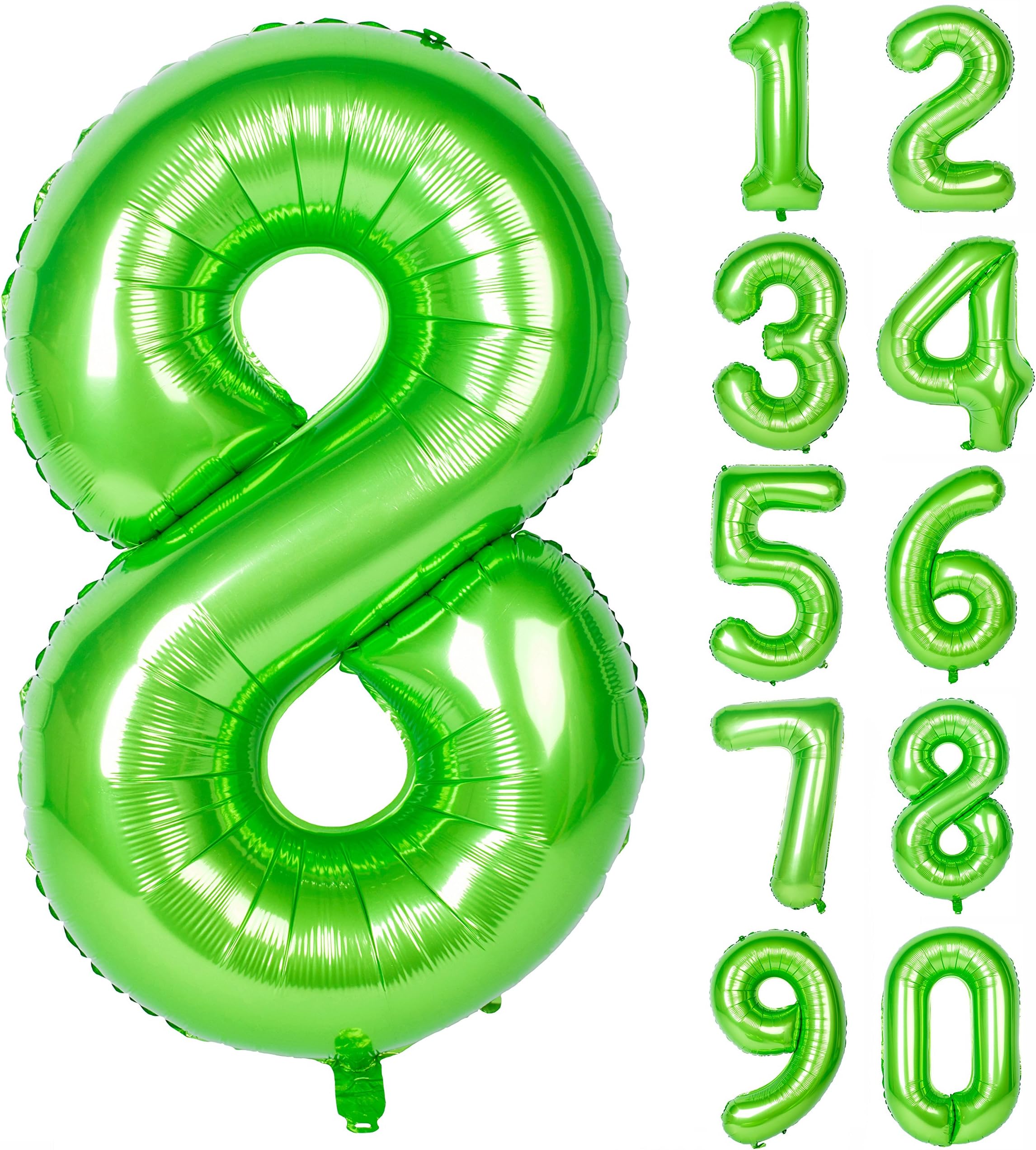 40 inch large green digital balloon number helium foil polyester film Jungle themed party birthday party anniversary decoration bright green digit 8