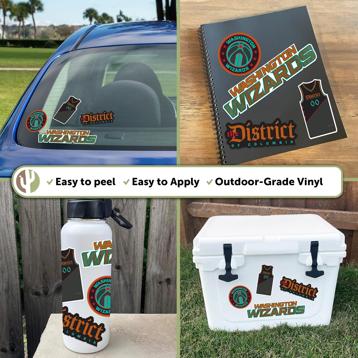 Desert Cactus Washington Wizards Sticker NBA Officially Licensed Vinyl Decal Laptop Water Bottle Car Scrapbook (City Edition 2023)