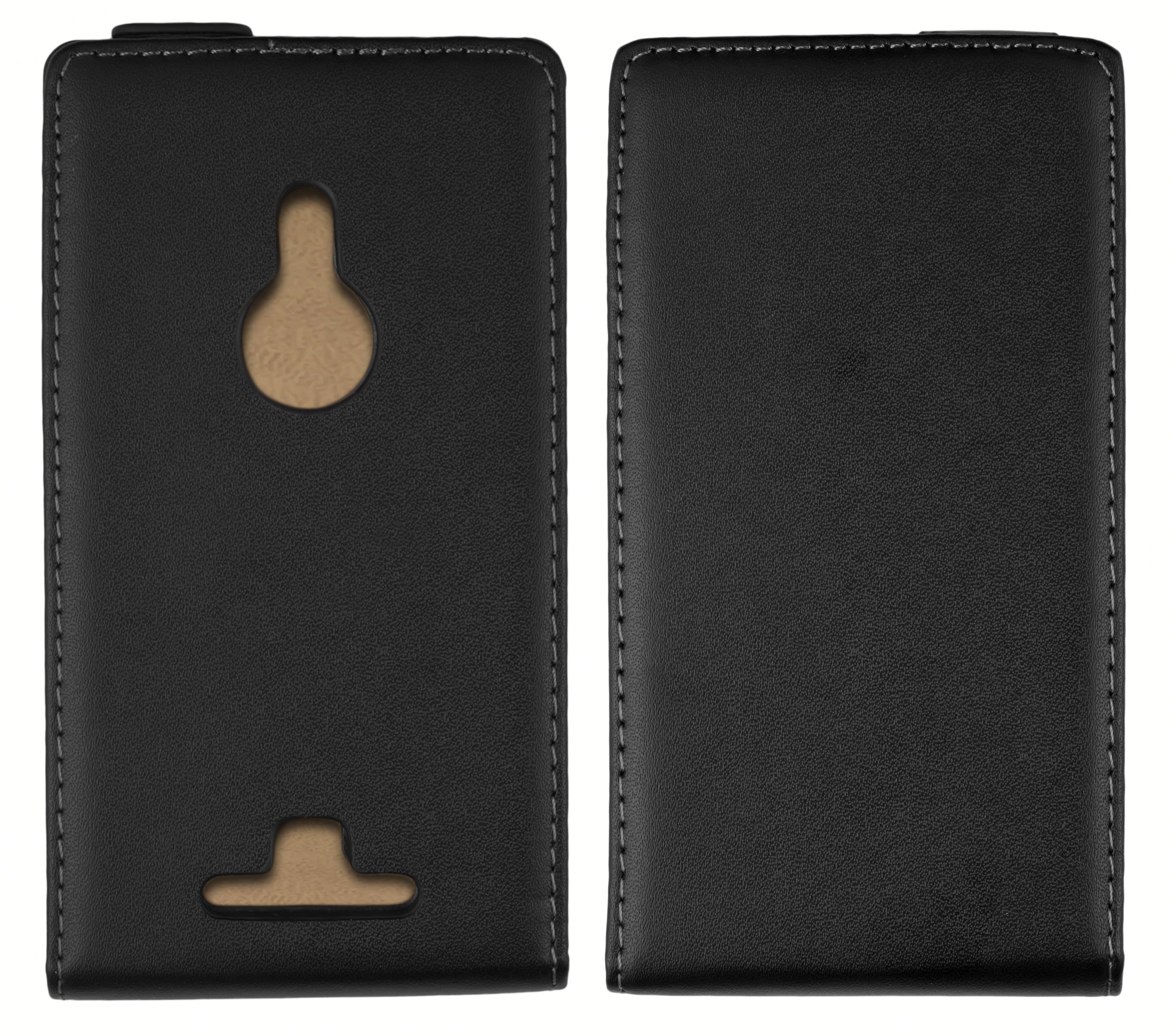 Mumbi Custodia In Vera Pelle Con Flip Per Microsoft Lumia 550 – Nero - 2