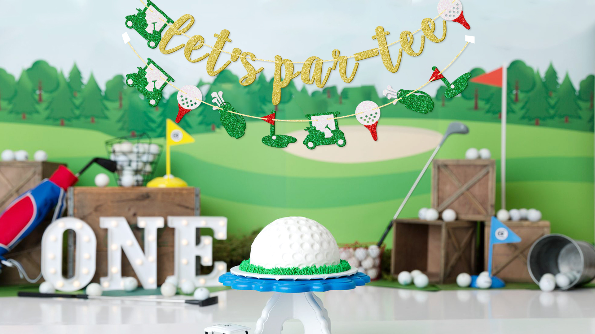 Golf Geburtstagsparty Deko Set – Vormontierte Banner & Wirbel Für Die Perfekte Golf-Themenparty