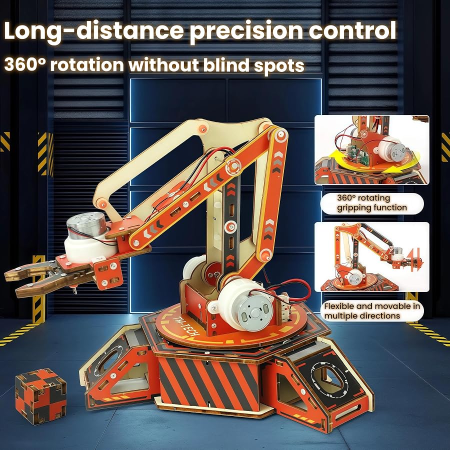 Robot Arm Kits, Robotics for Kids Ages 8-12 14-16 STEM Toys, 360 Rotation Mechanical Hand DIY Science Building Gadgets, Birthday Gifts for 9 10 11 12 13 14 15 16+ Year Old Boys Girls Teens Adults, image 4