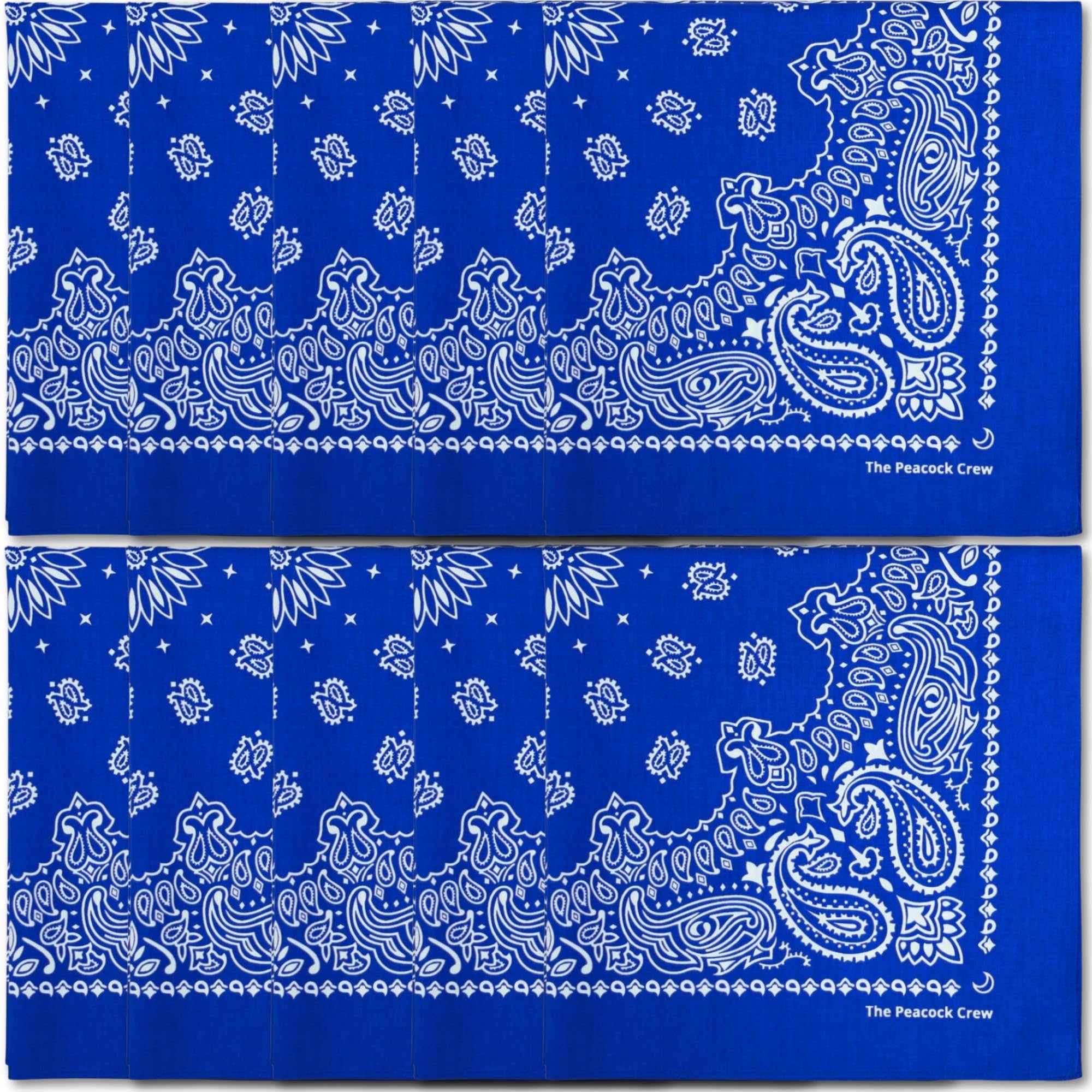 The Peacock Crew Premium Soft Cotton Bandanas Pack for Men and Women Paisley 22 x 22 inches