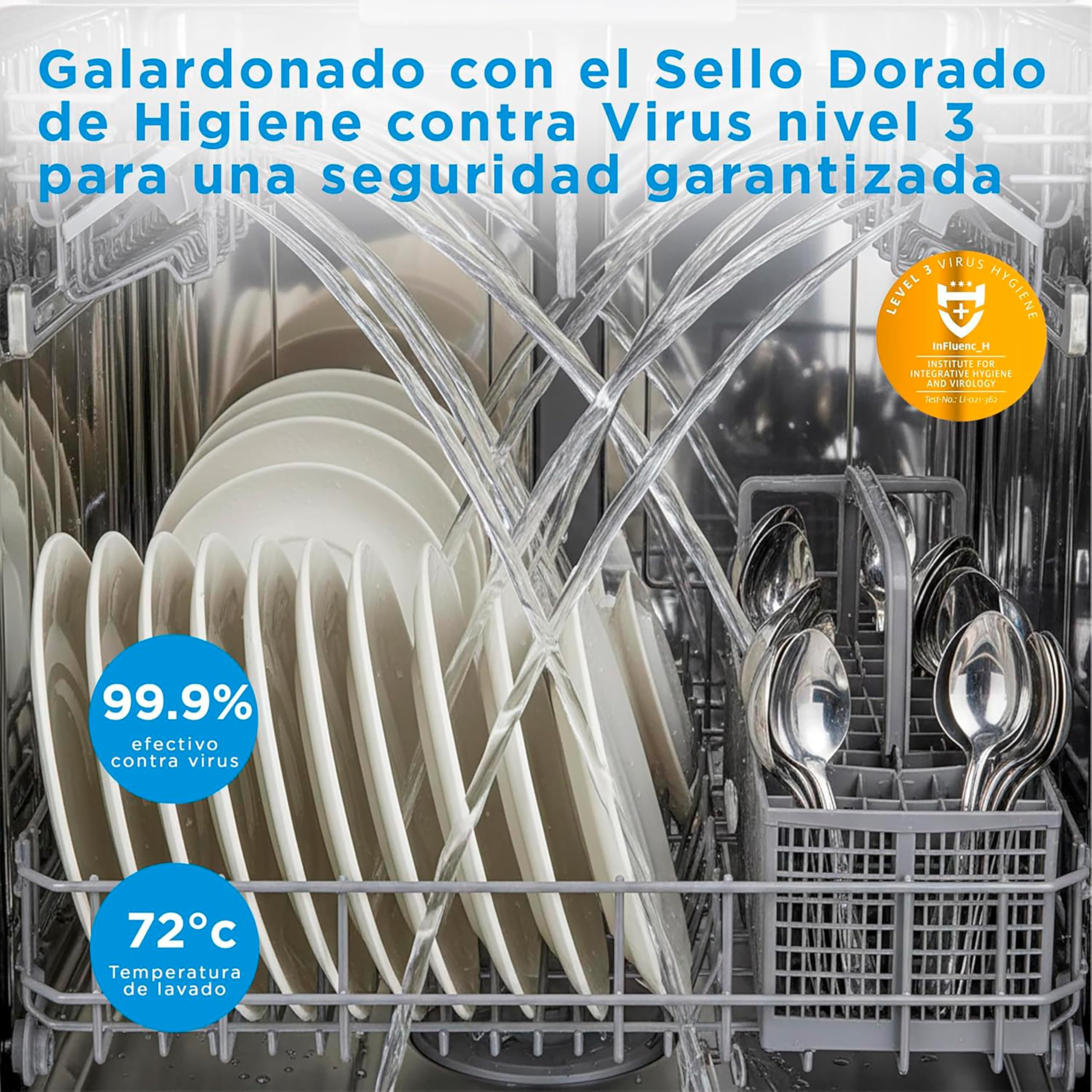 Midea Lavavajillas 60 cm+++ Blanco para 12 servicios - Lavaplatos Libre Instalación con 4 Programas de Lavado, Integrable - Filtro Antibacterias, 49 dB, y Función de Media Carga Nuevo Modelo