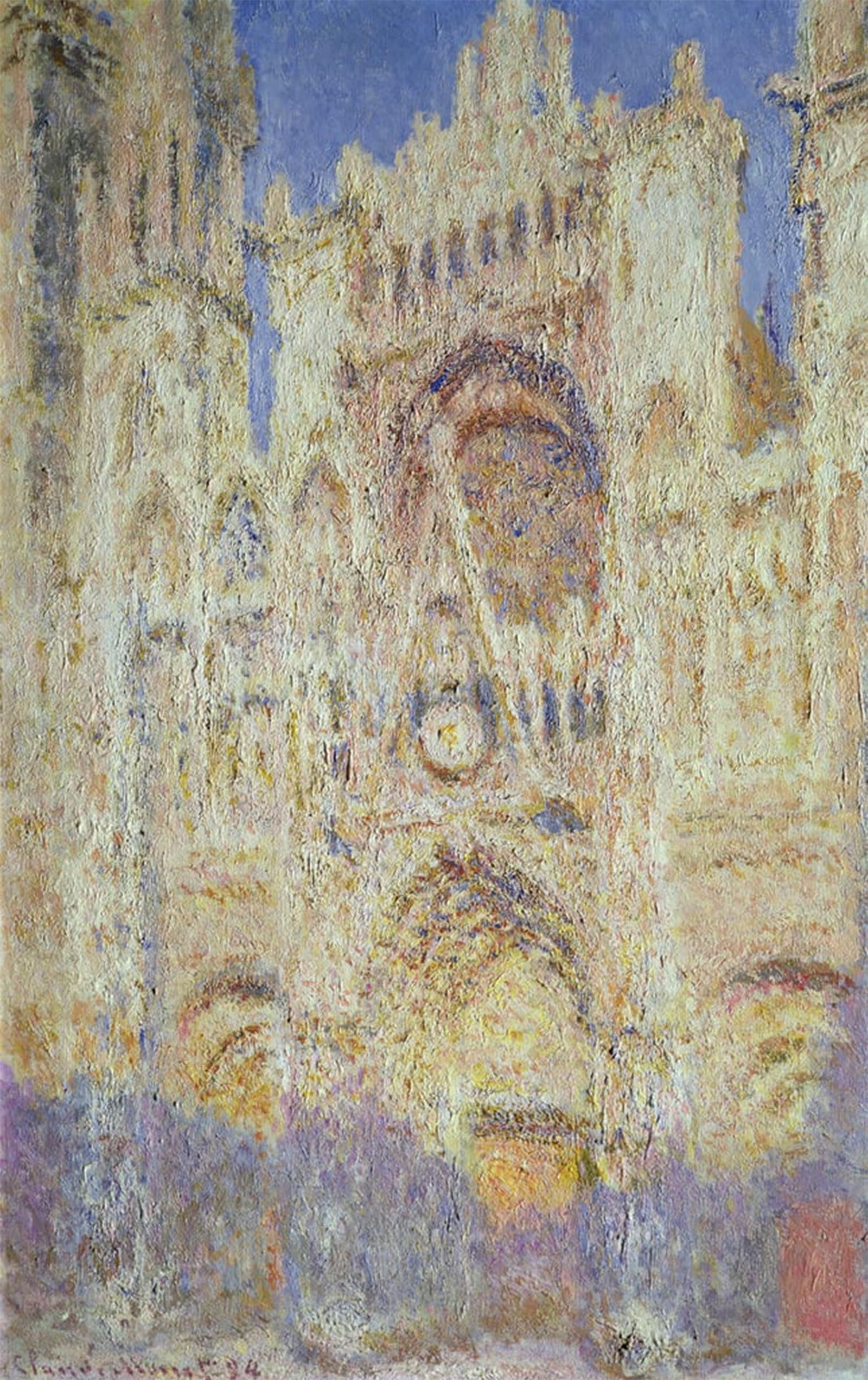 HRJUBWREE Retro Picture Art Painting Wall Poster Rouen Cathedral At Sunset by Claude Monet Vintage Art Print for Office Decor 60x90cm