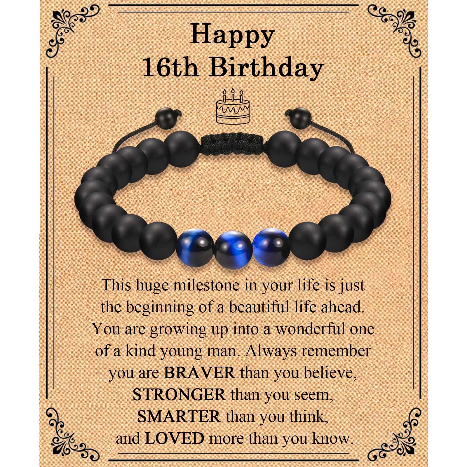 13th 16th 18th 21st 30th 40th 50th 60th Birthday Gifts for Boys Men Him 13 16 18 21 30 40 50 60 Year Old Boy Male Man Birthday Gifts Birthday Bracelet for Boyfriend Son Brother Grandson Nephew