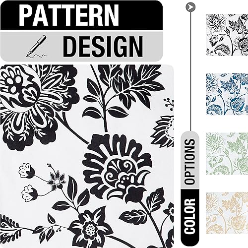 Miniatura 5 de Jubilantex Cortina blackout botánica para ventana, 63 pulgadas de largo, reducción de ruido, aislamiento térmico, tratamiento de ventana para