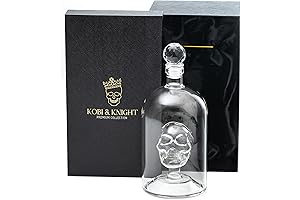 Premium Skull Decanter - Handmade Skull Whiskey Decanter with Airtight Stopper -...