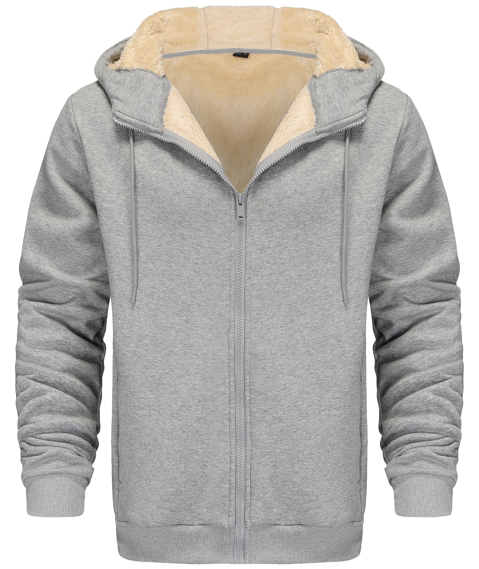 Djtnzdm Felpa con Cappuccio e Zip Uomo Inverno Felpa in Pile Caldo Casual Hoodie con Cerniera Uomo Tasche Giacca Termica con Zip