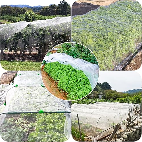 Miniatura 7 de Red de jardín de 8 x 24 pies, barrera de plagas para pájaros, malla ultra fina con 16 clips para jardín, camas elevadas, plantas de jardín,