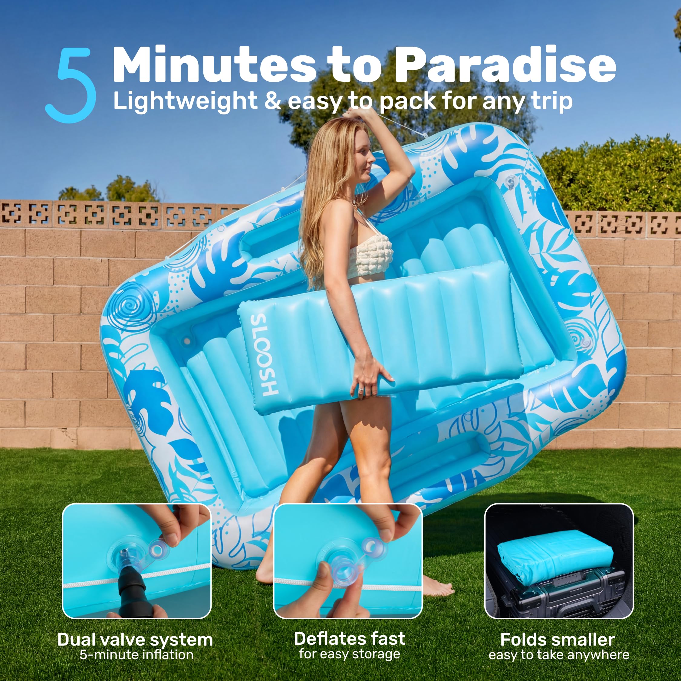 Sloosh Inflatable Tanning Pool Lounge Float - Image 6