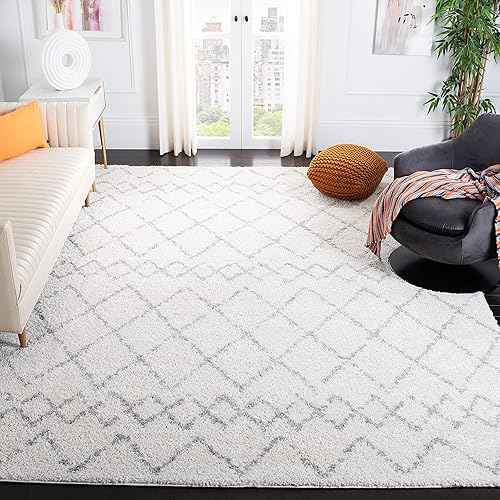 SAFAVIEH Berber Shag Collection BER165C - Alfombra marroquí que no desprende pelusa, felpa de 1.25 pulgadas de grosor, para sala de estar,