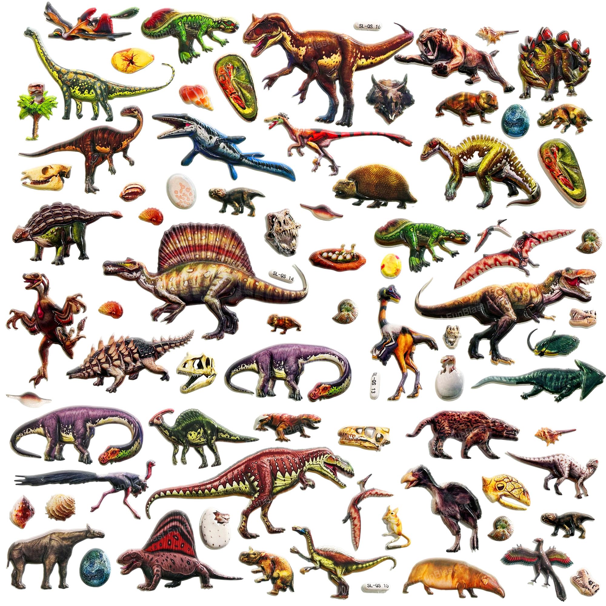 FunBlast Dinosaur Stickers for Kids– 4 Sheets, 80 Pcs Puffy Stickers for Kids, 3D Kawaii Stickers for Boys, Cute Stickers, Aesthetic Sticker, Foam Stickers for Kids, Craft Stickers (Multicolor) (B0CTTMHRYB) Amazon Price History, Amazon Price Tracker