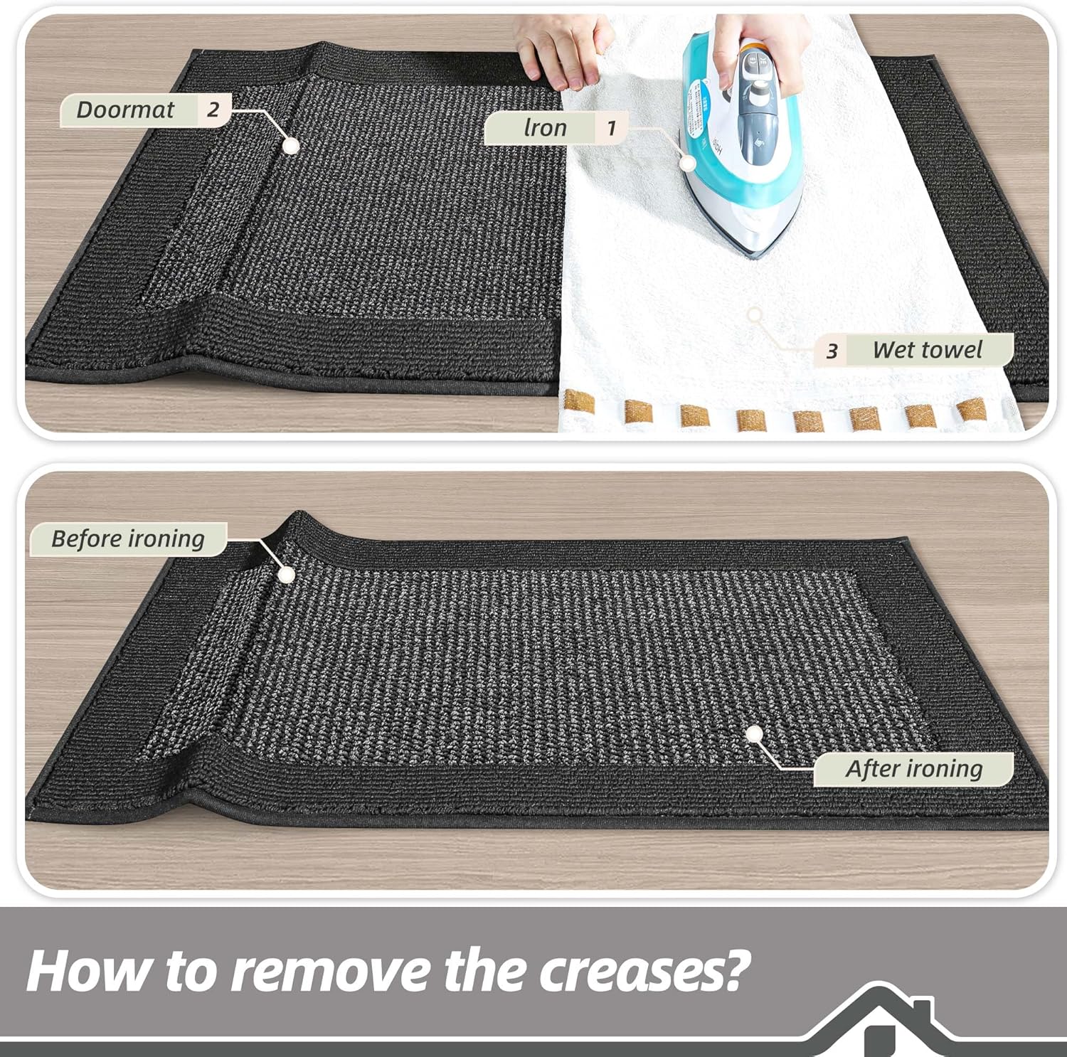 BEQHAUSE Indoor Door Mat 24" x 60", Dirt Trapper Door Mats Non-Slip Entryway Rugs Washable, Resist Dirt Absorbent Welcome Mat, Low Profile Floor Mats for Front Back Door and Entryway, Charcoal - Image 9