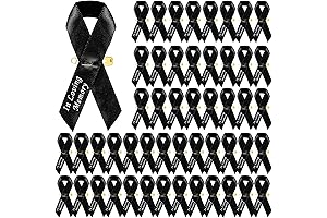 50-Count Black Memorial Ribbons for Funerals