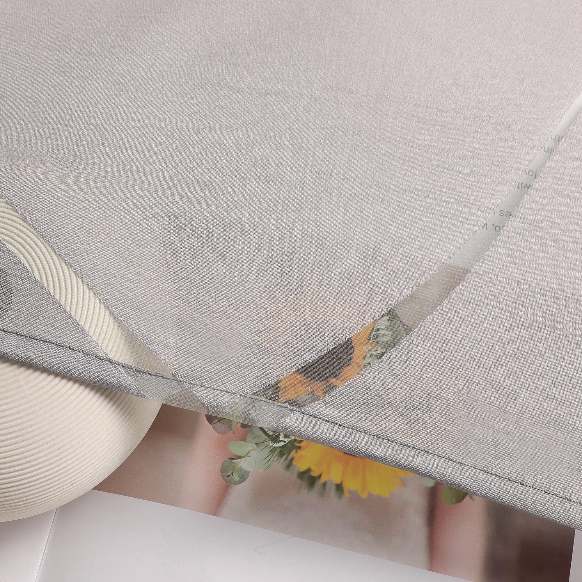 ESLIR Schiebegardinen Voile Flächenvorhänge Set 2er Klettband Grau 57x245 | Schiebevorhang, Gardinen für Schienensystem, mit Klettschiene, Vorhang Transparent, Ausbrenner, deko Gardinenschals, modern