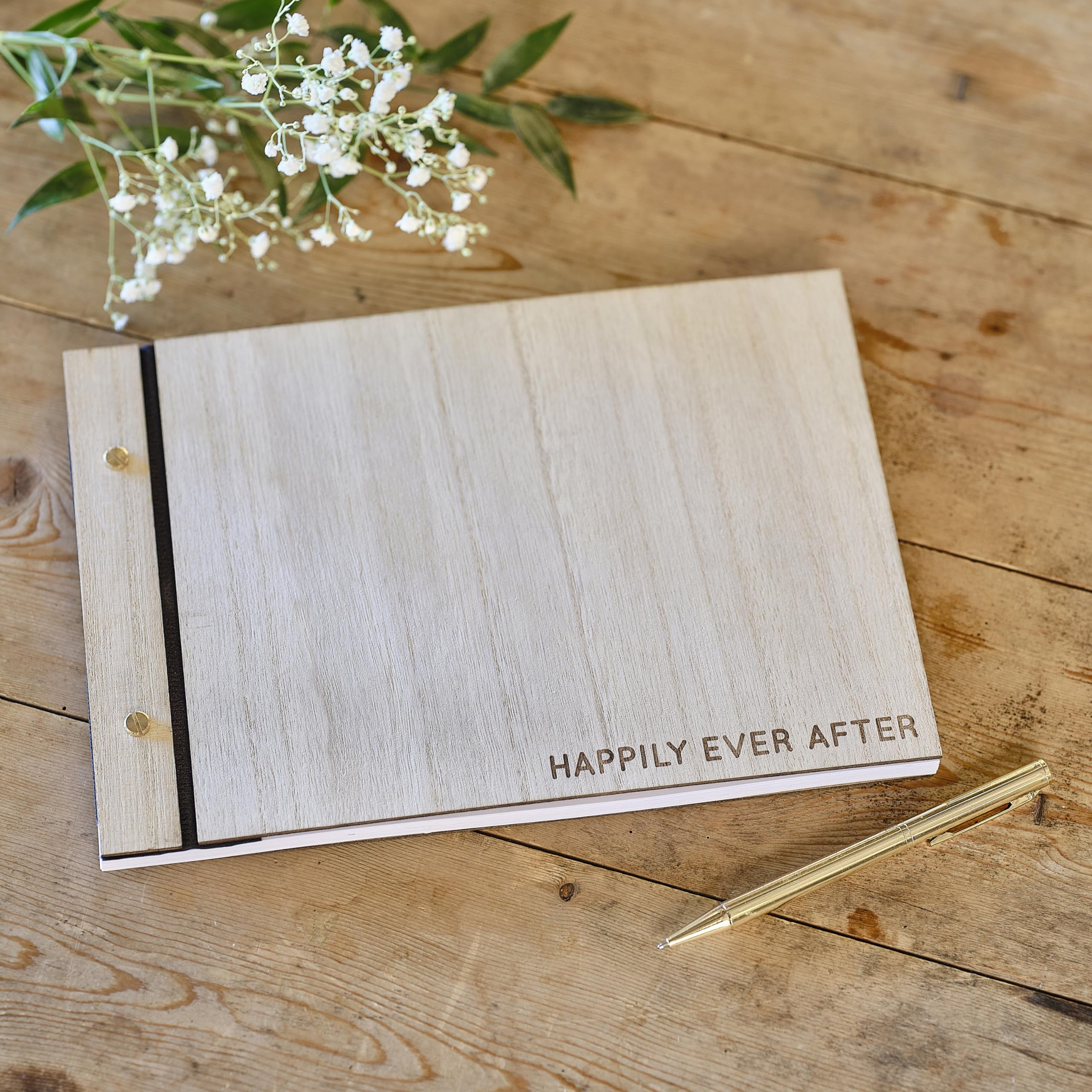 Ginger Ray Wooden Happily Ever After Wedding Guest Book