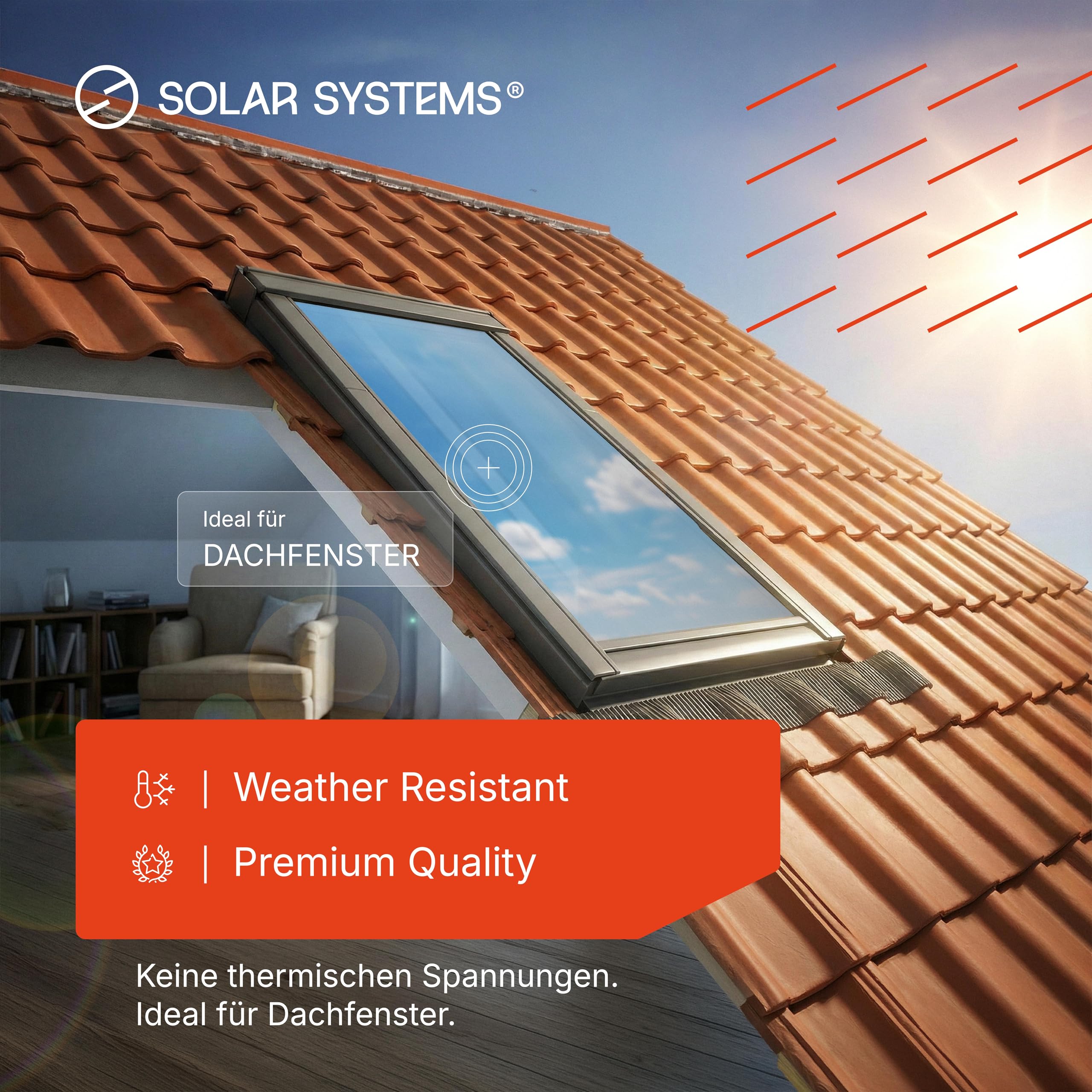 SOLAR SYSTEMS - Fensterfolie Sonnenschutz - Sonnenschutzfolie Fenster Außen - mit Sichtschutz, Selbstklebend - Hitzeschutz, Sonnenschutz, UV Schutzfolie, Isolierfolie - 50x100cm