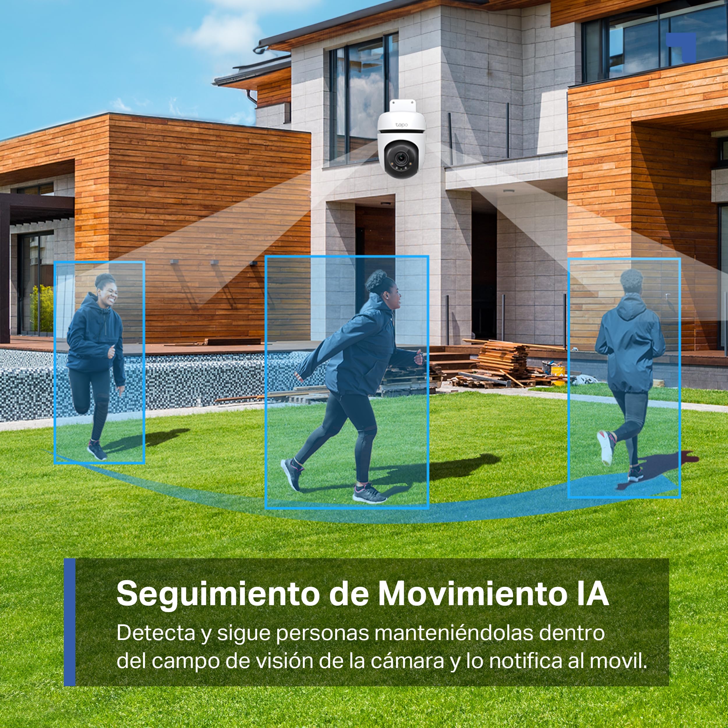 Tapo C510W (2-Pack) - Cámara de Vigilancia WiFi Exterior 360º, 2K 3MP, IA | Detección Movimiento, Personas y Manipulación. Visión Nocturna a Color. Alarma Luz y Sonido. Admite MicroSD. App Tapo. IP65.